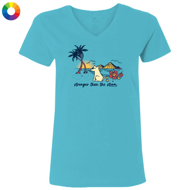Stronger Than The Storm - Ladies T-Shirt V-Neck
