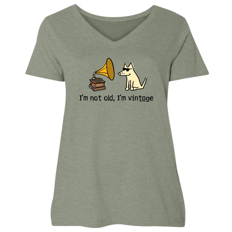 I'm Not Old I'm Vintage - Ladies Curvy V-Neck Tee