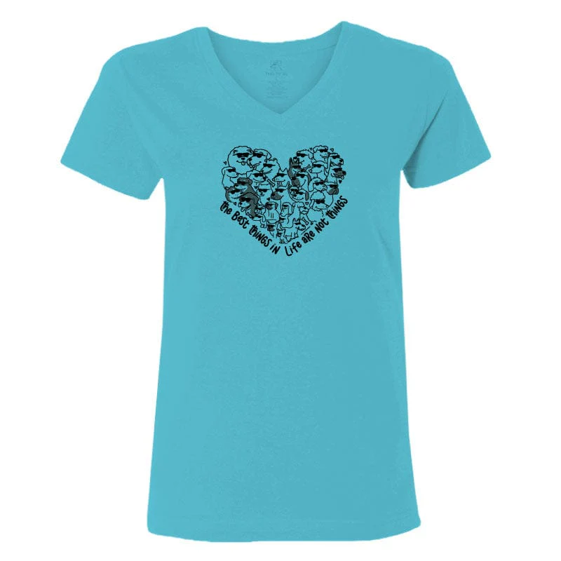 The Best Things In Life - Ladies T-Shirt V-Neck - Image 3