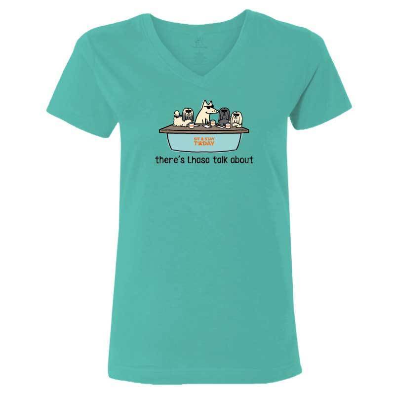 There's Lhasa Talk About - Ladies T-Shirt V-Neck - Image 3
