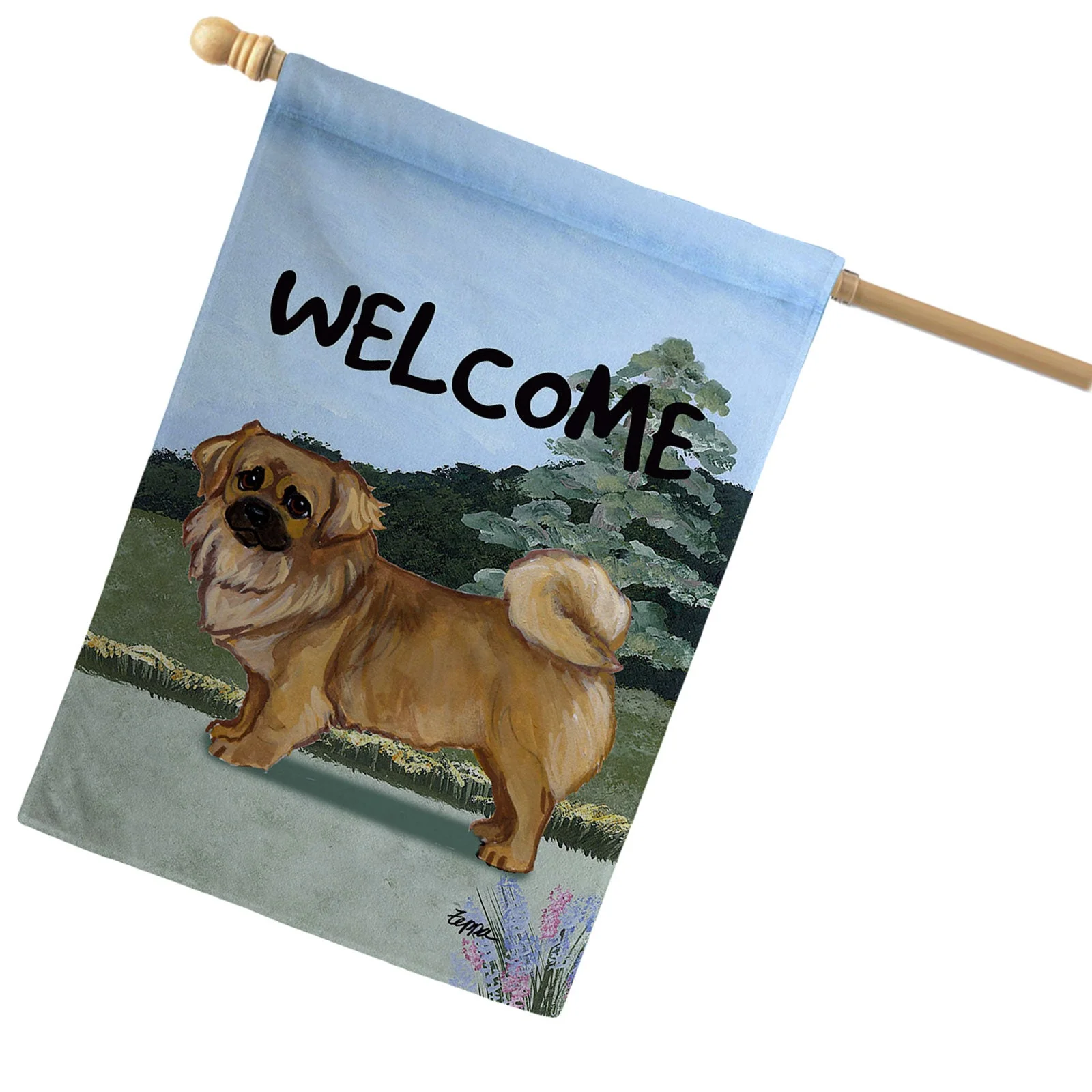 Tibetan Spaniel House Flag - Image 2