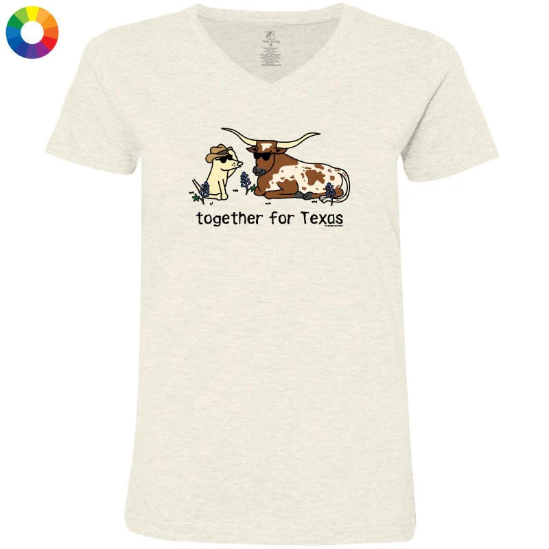 Together For Texas - Ladies T-Shirt V-Neck - Image 3