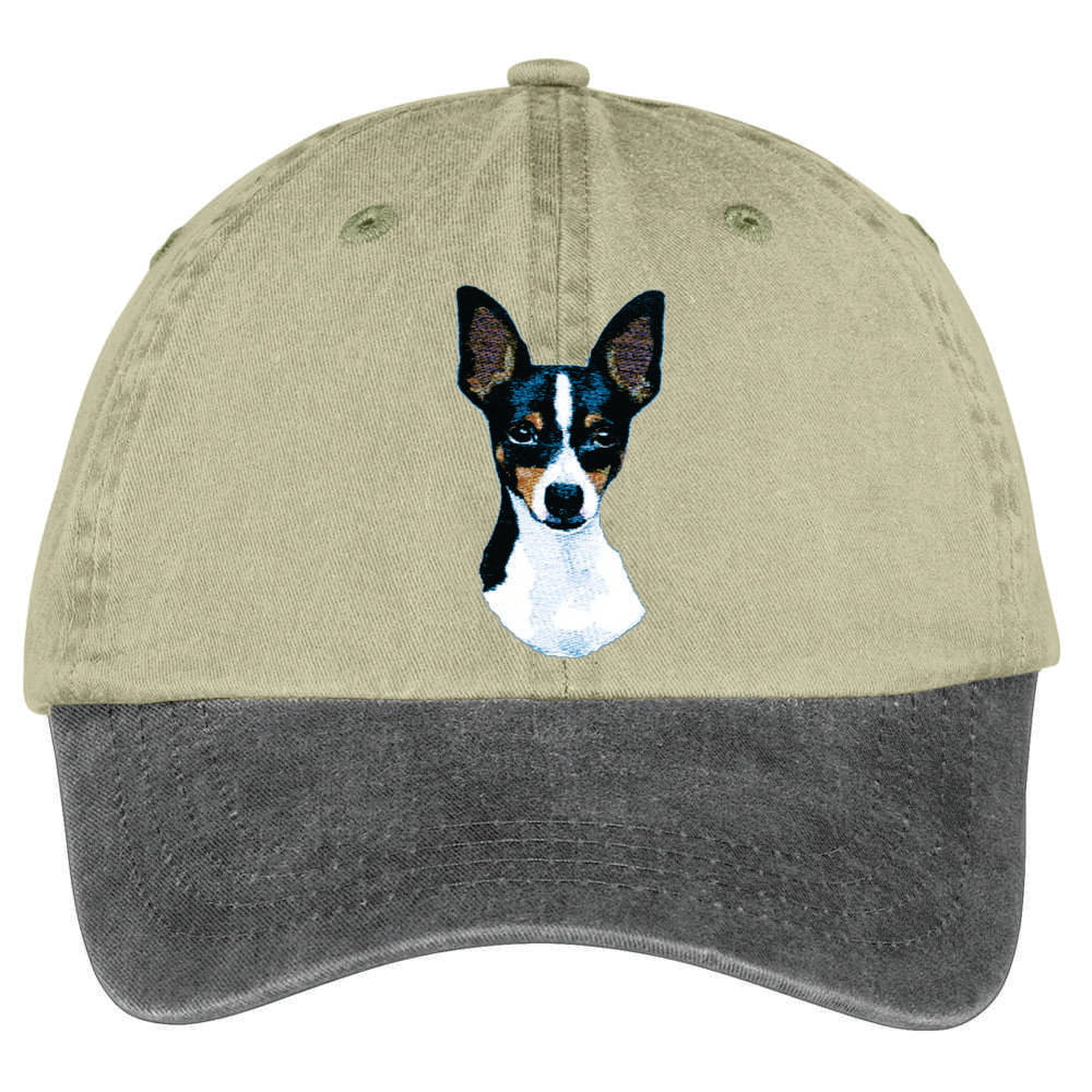 Toy Fox Terrier  Embroidered Two Tone Baseball Cap - Image 2