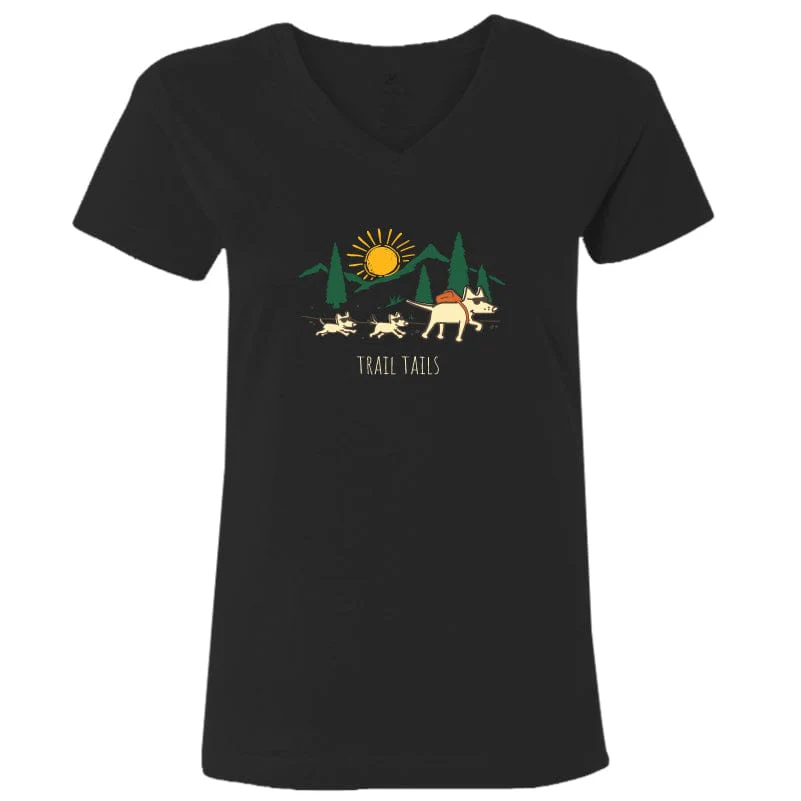 Trail Tails - Ladies T-Shirt V-Neck - Image 2