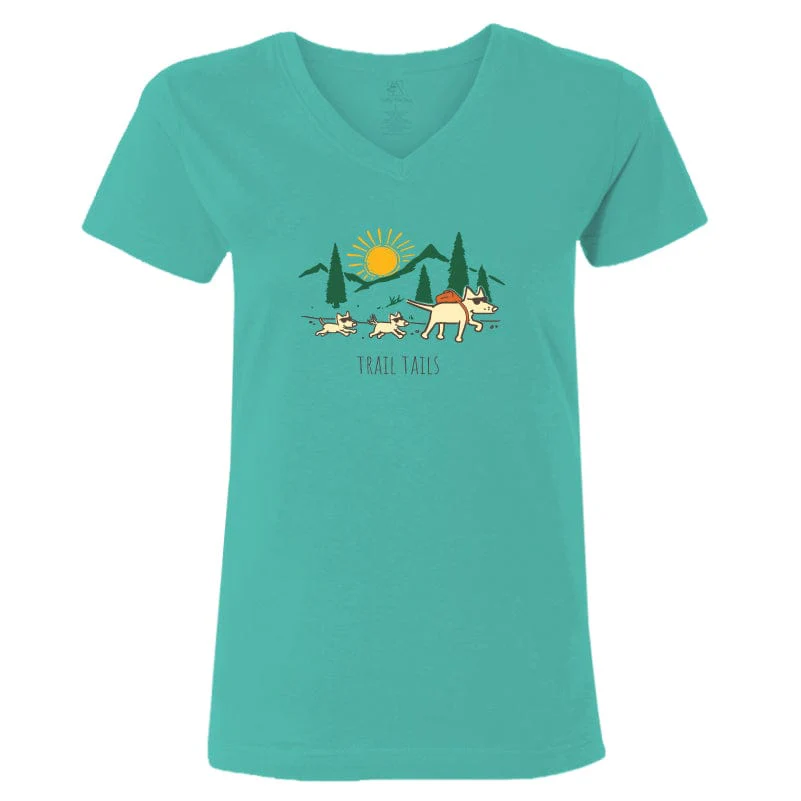 Trail Tails - Ladies T-Shirt V-Neck - Image 4