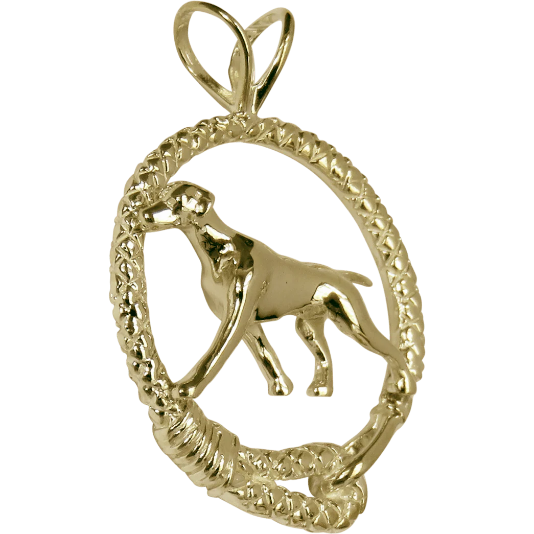 Solid 14K Gold Vizsla Leash Pendant - Image 2
