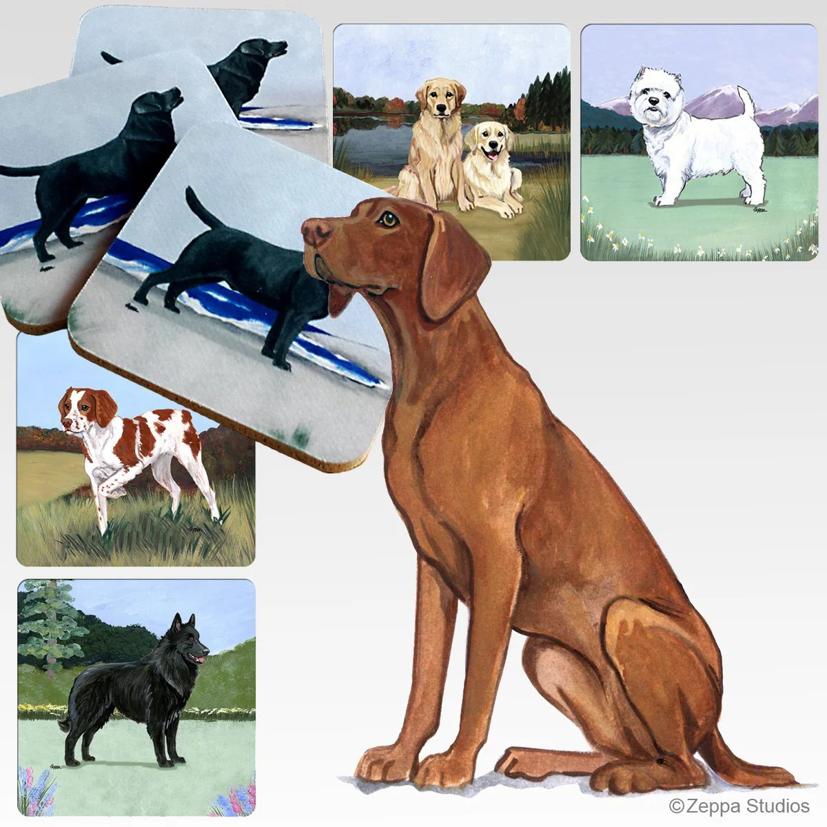 Vizsla Scenic Square Coaster