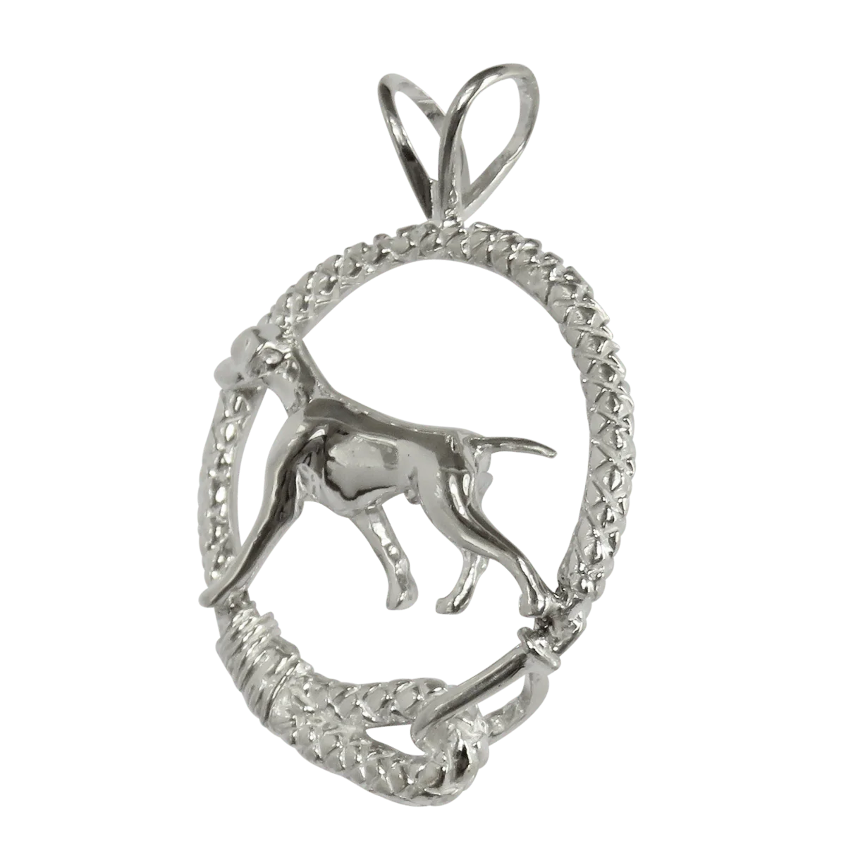 Vizsla in Solid Sterling Silver Leash Pendant - Image 3