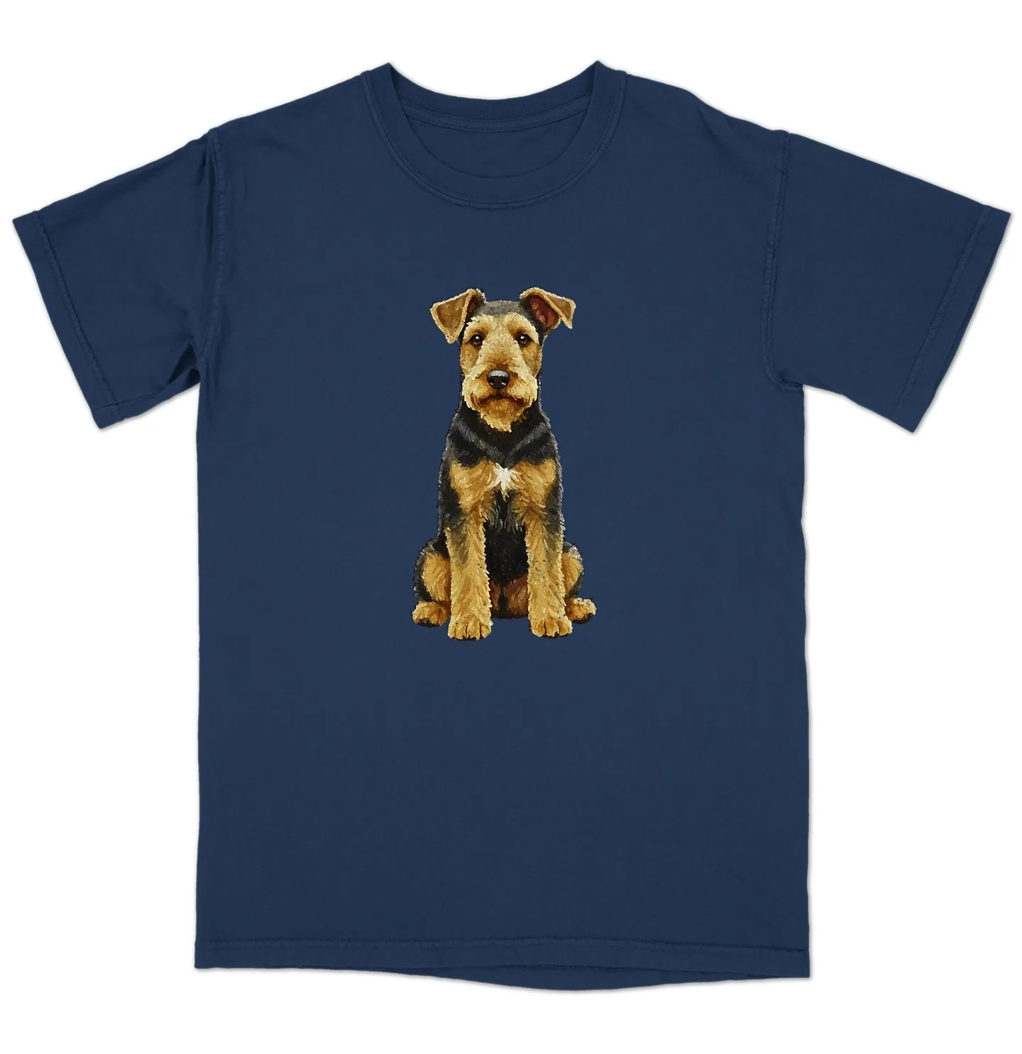 Watercolor Airedale Terrier Adult Unisex Garment-Dyed T-Shirt
