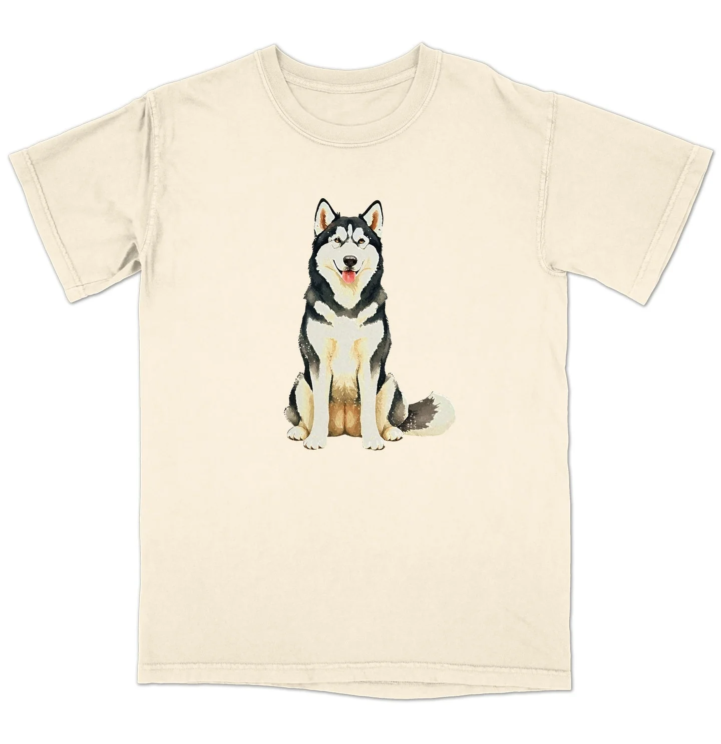 Watercolor Alaskan Malamute Adult Unisex T-Shirt - Image 3