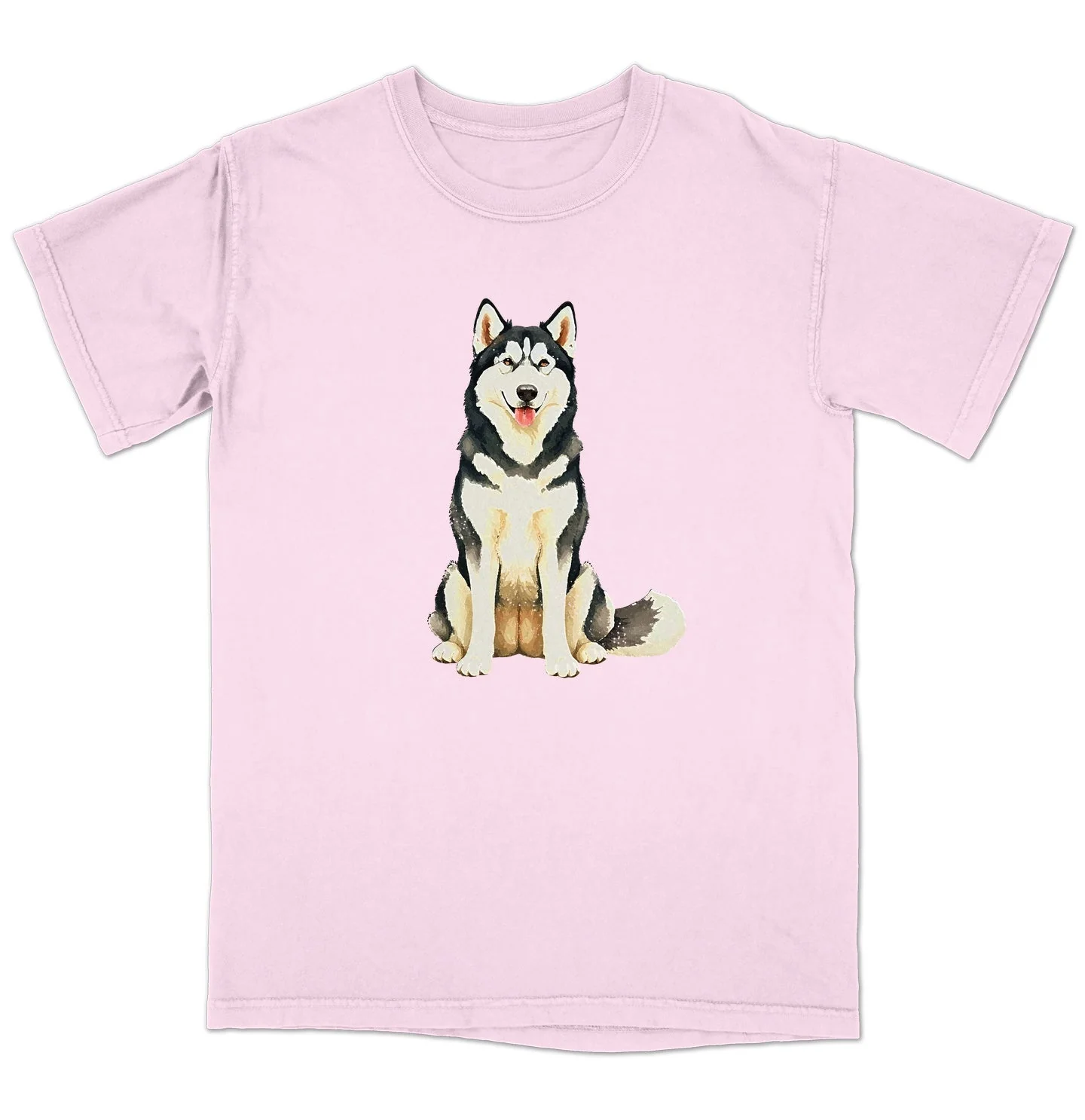 Watercolor Alaskan Malamute Adult Unisex T-Shirt - Image 5