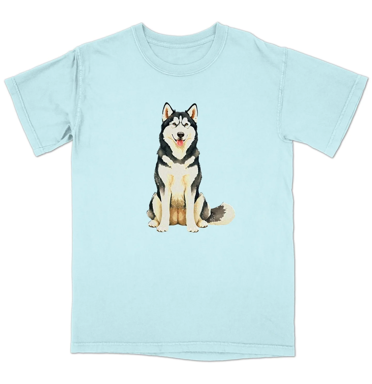 Watercolor Alaskan Malamute Adult Unisex T-Shirt - Image 6