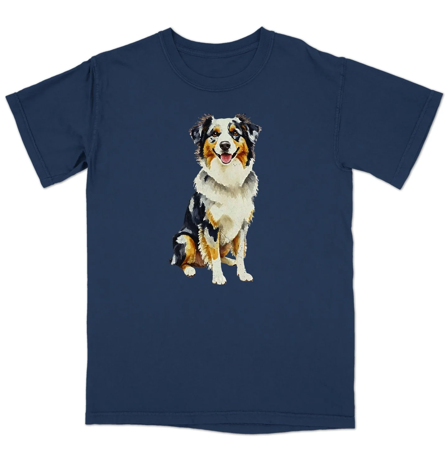 Watercolor Australian Shepherd Adult Unisex T-Shirt