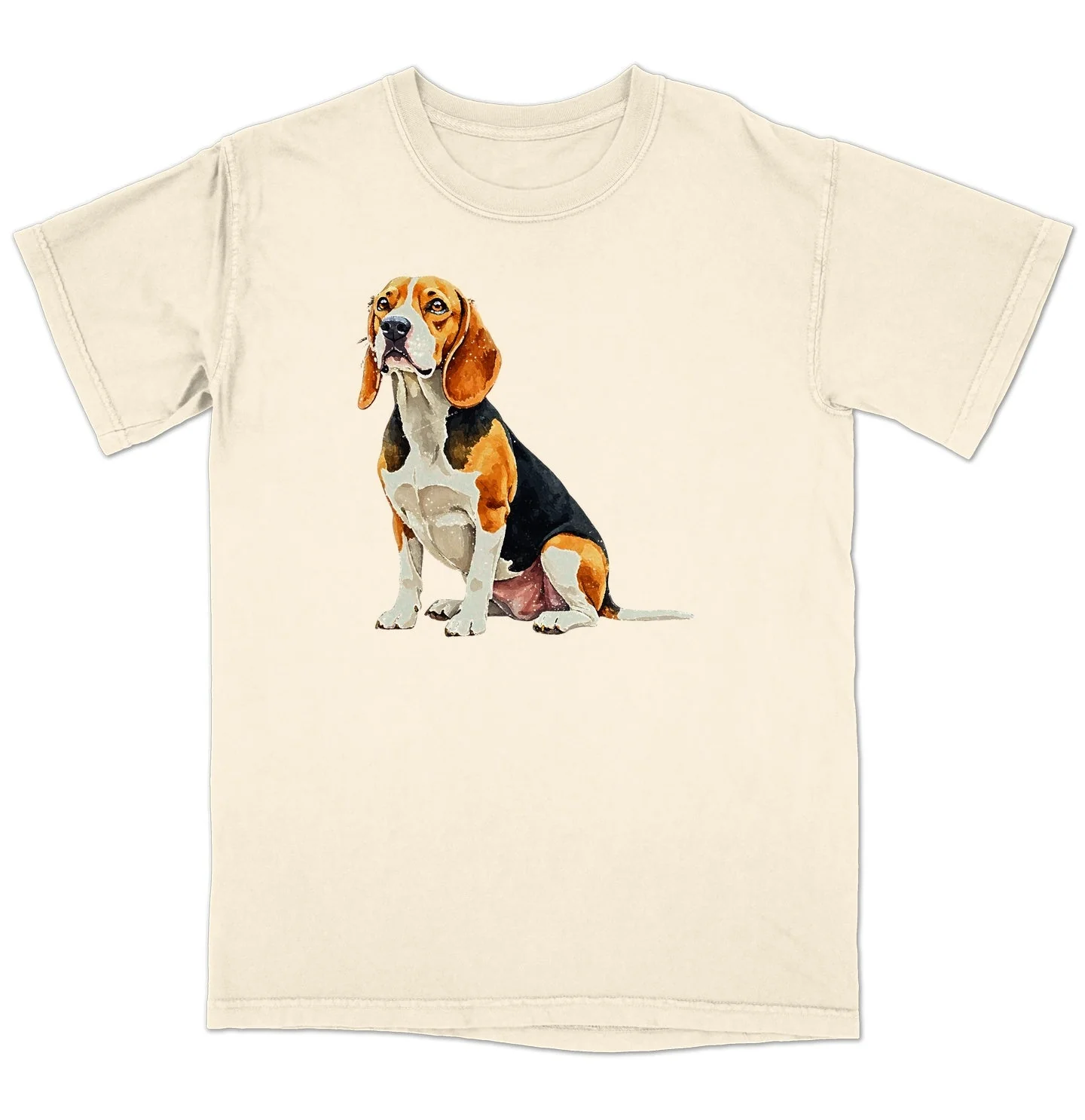 Watercolor Beagle Adult Unisex T-Shirt - Image 3