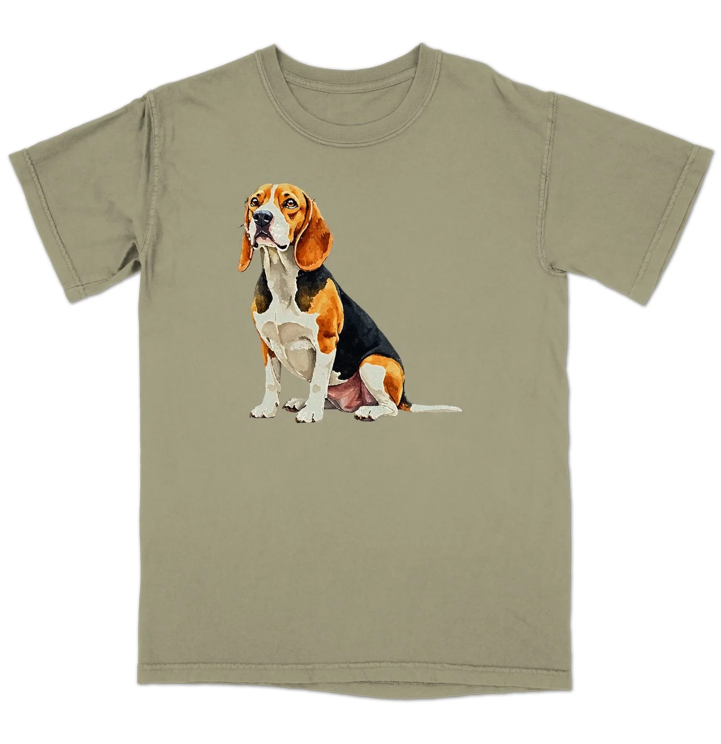 Watercolor Beagle Adult Unisex T-Shirt - Image 4