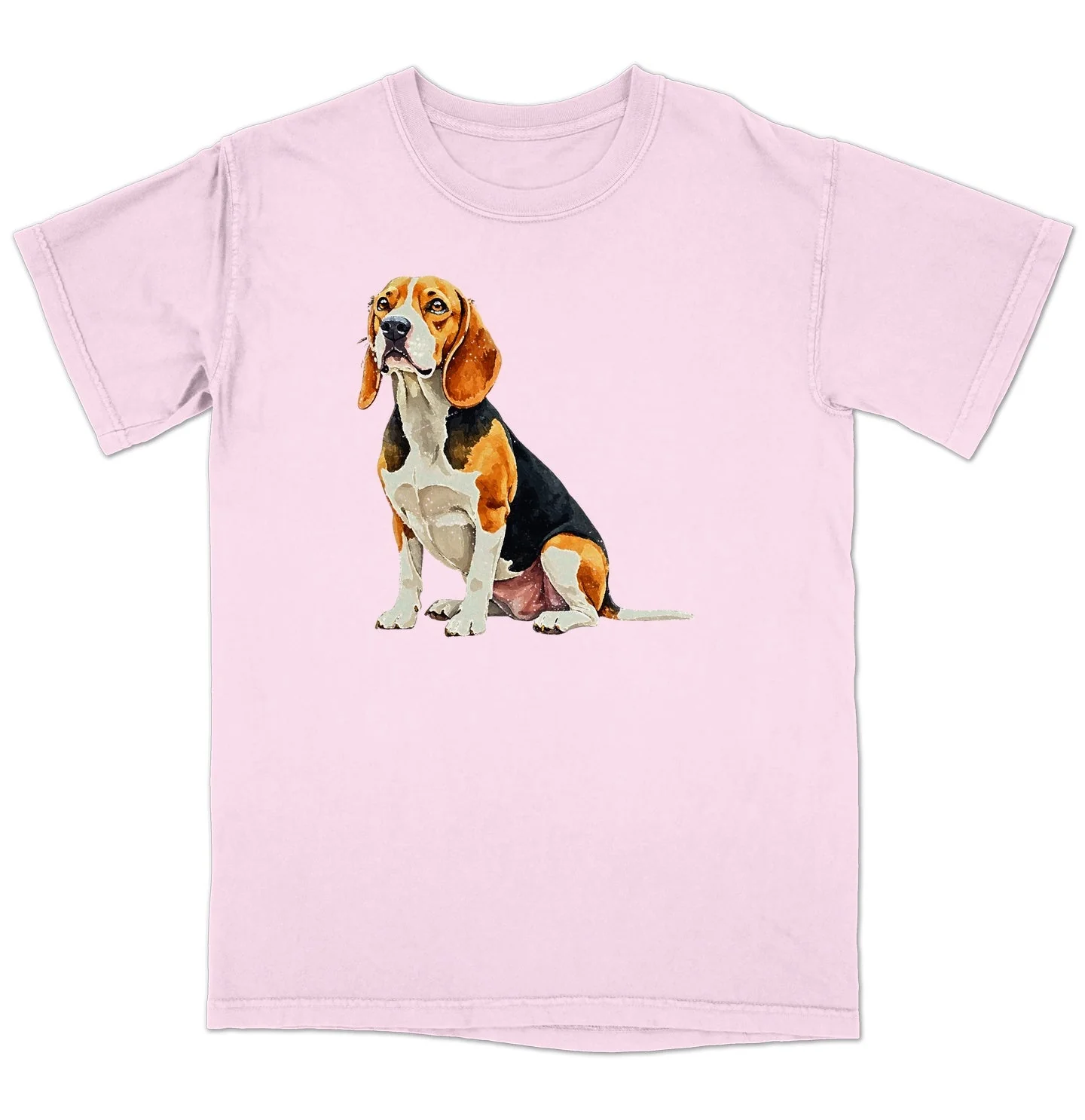 Watercolor Beagle Adult Unisex T-Shirt - Image 5