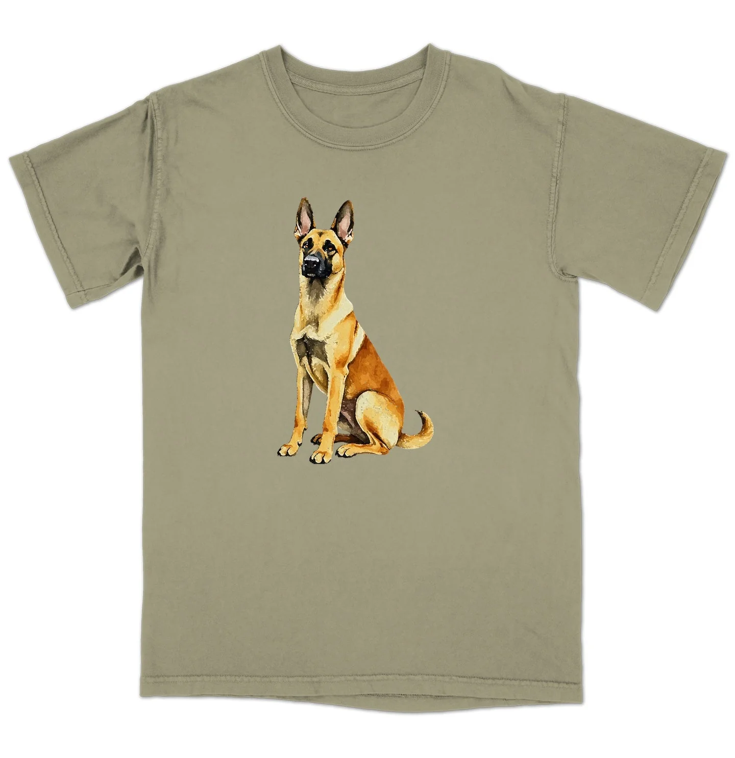 Watercolor Belgian Malinois Adult Unisex T-Shirt - Image 4