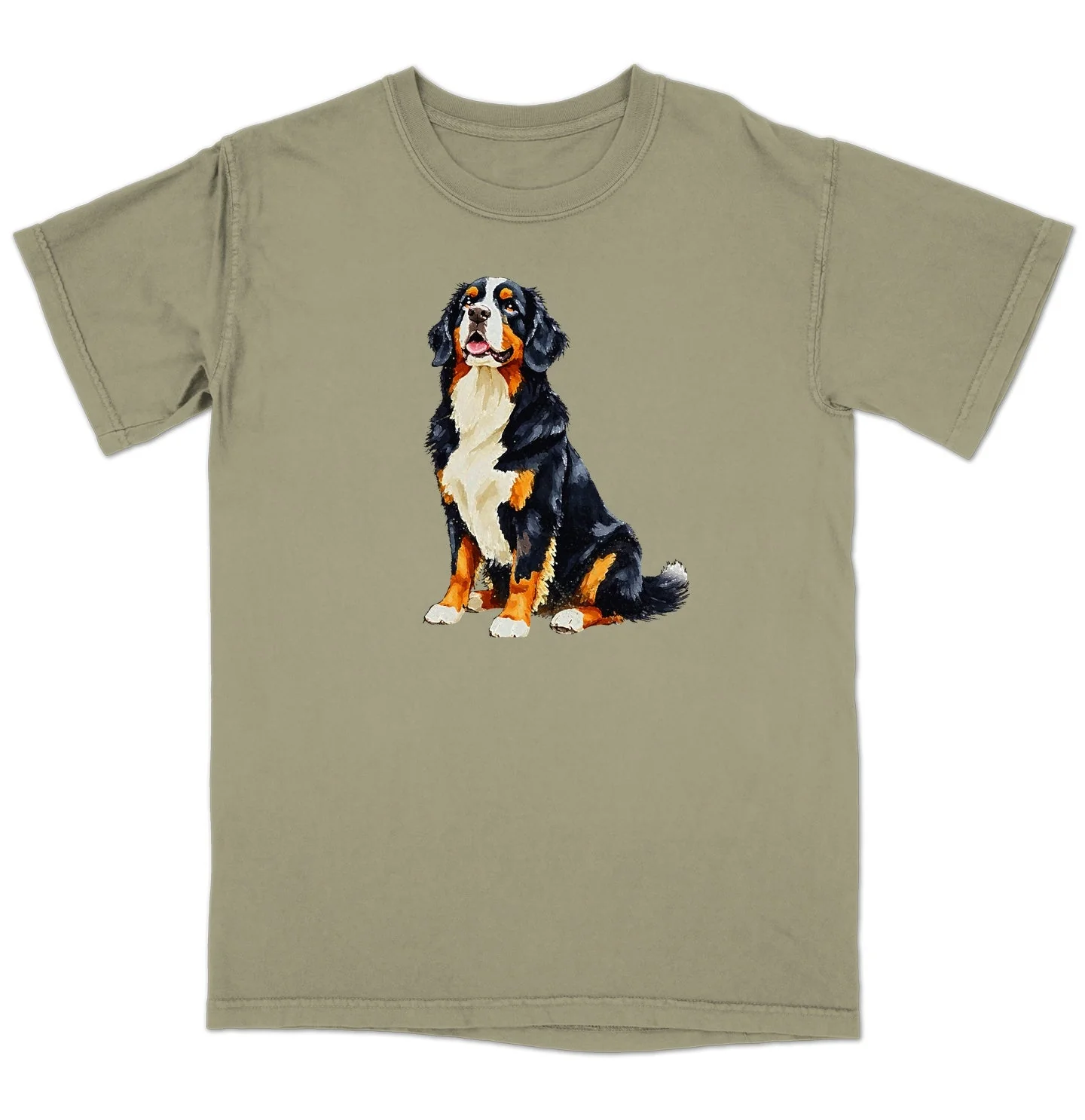 Watercolor Bernese Mountain Dog Adult Unisex T-Shirt - Image 4