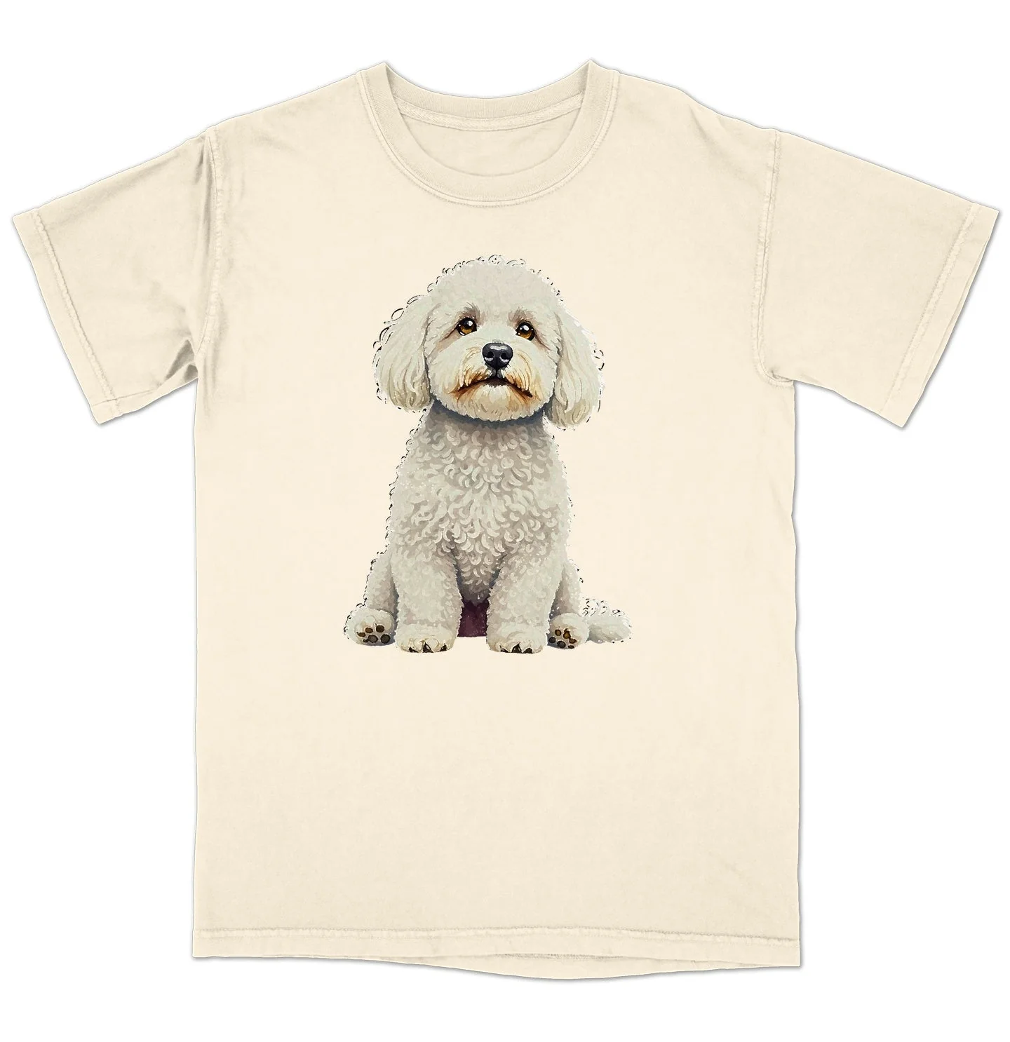 Watercolor Bichon Frise Adult Unisex T-Shirt - Image 3