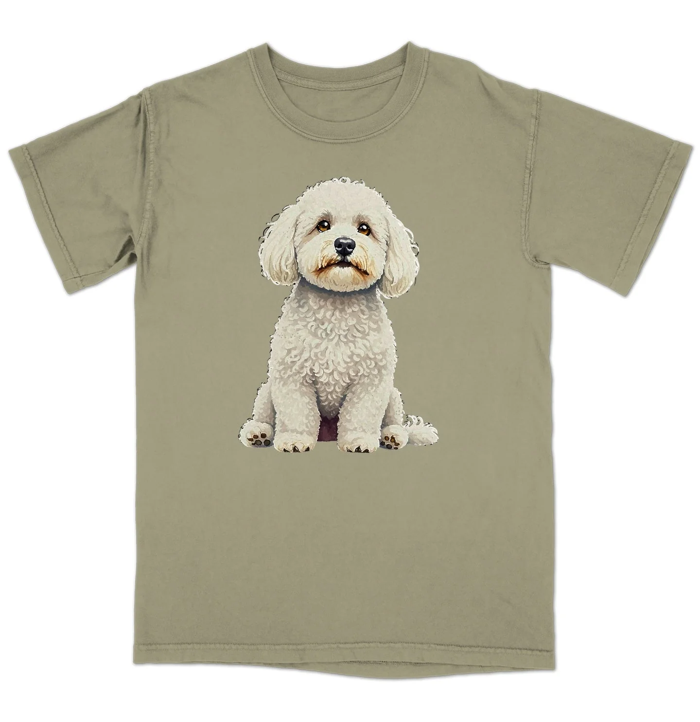 Watercolor Bichon Frise Adult Unisex T-Shirt - Image 4