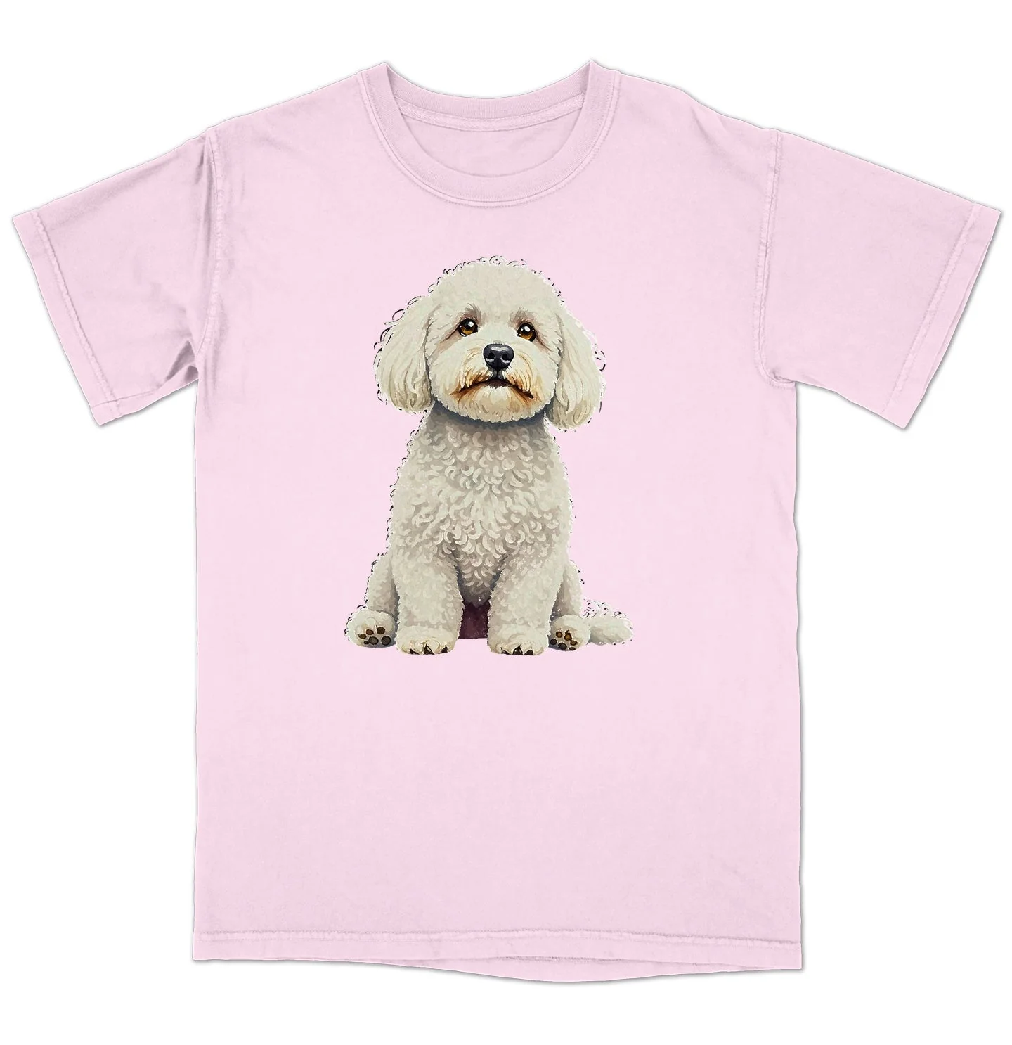 Watercolor Bichon Frise Adult Unisex T-Shirt - Image 5