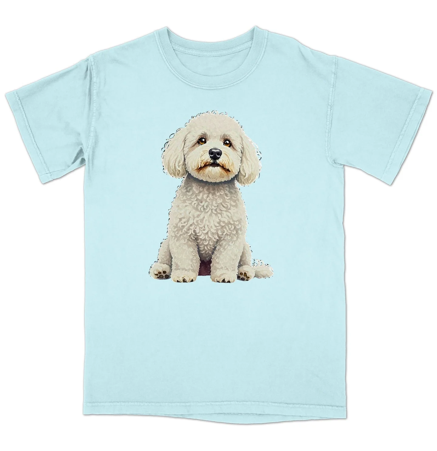 Watercolor Bichon Frise Adult Unisex T-Shirt - Image 6