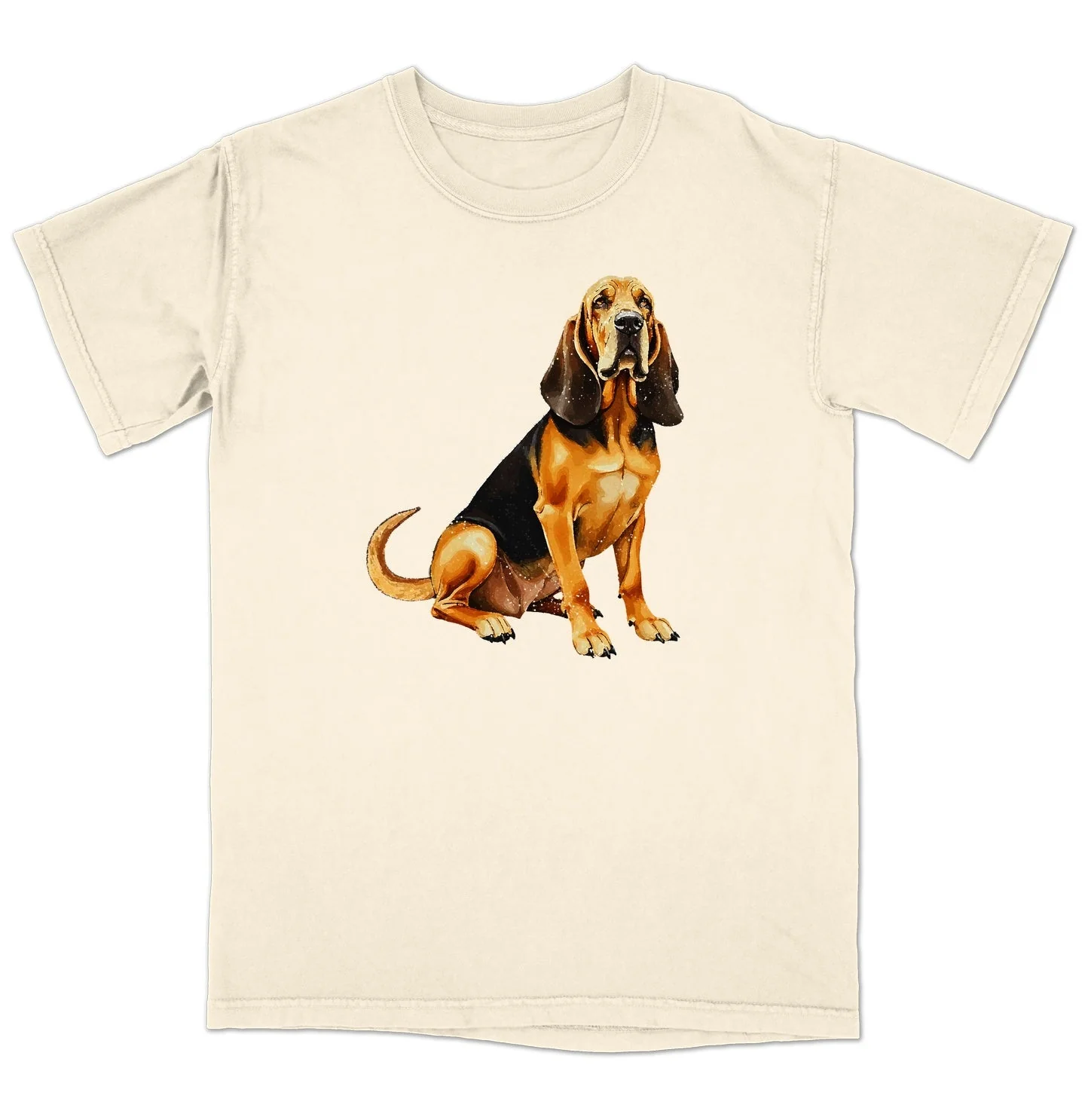 Watercolor Bloodhound Adult Unisex T-Shirt - Image 3