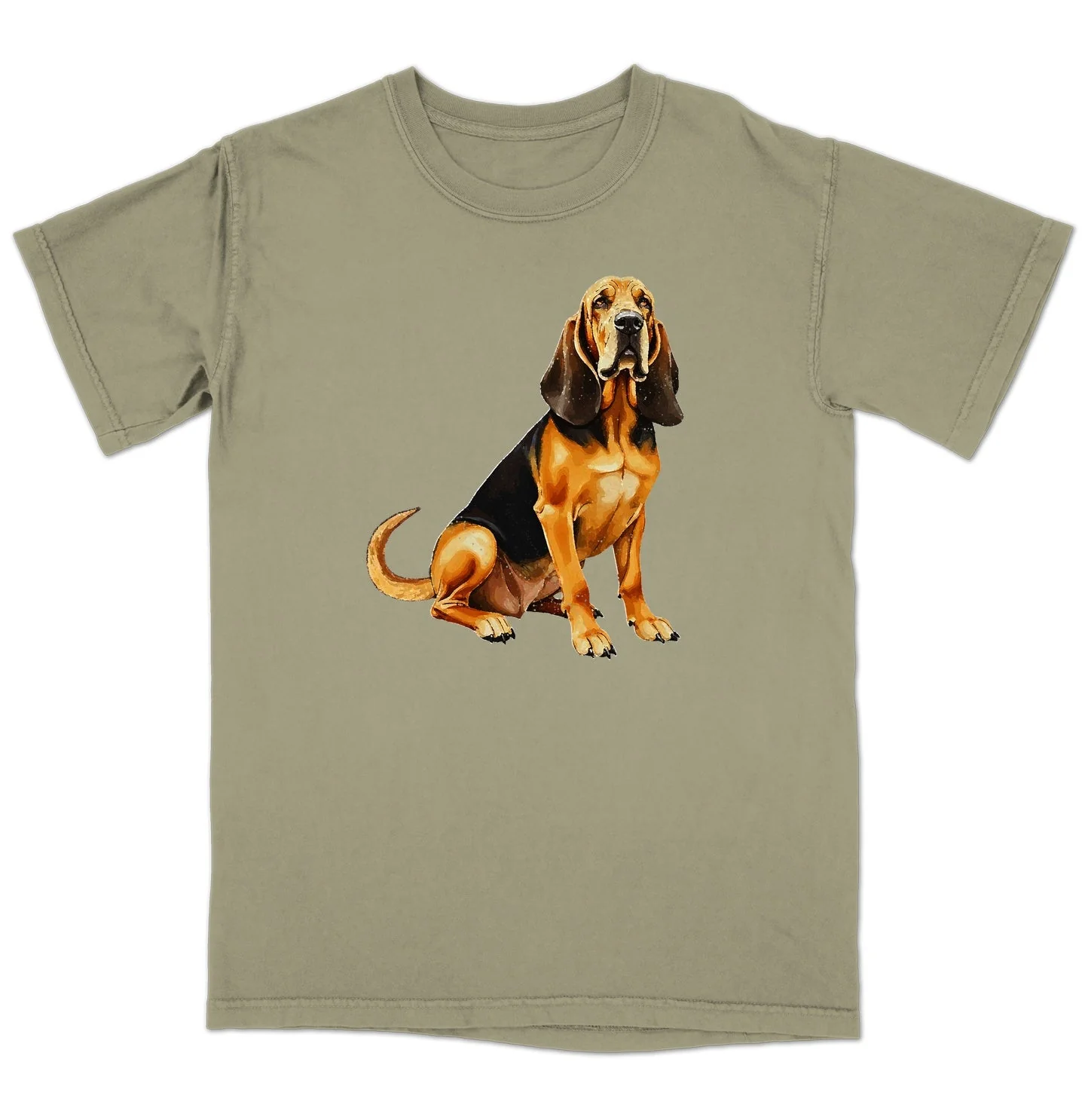 Watercolor Bloodhound Adult Unisex T-Shirt - Image 4