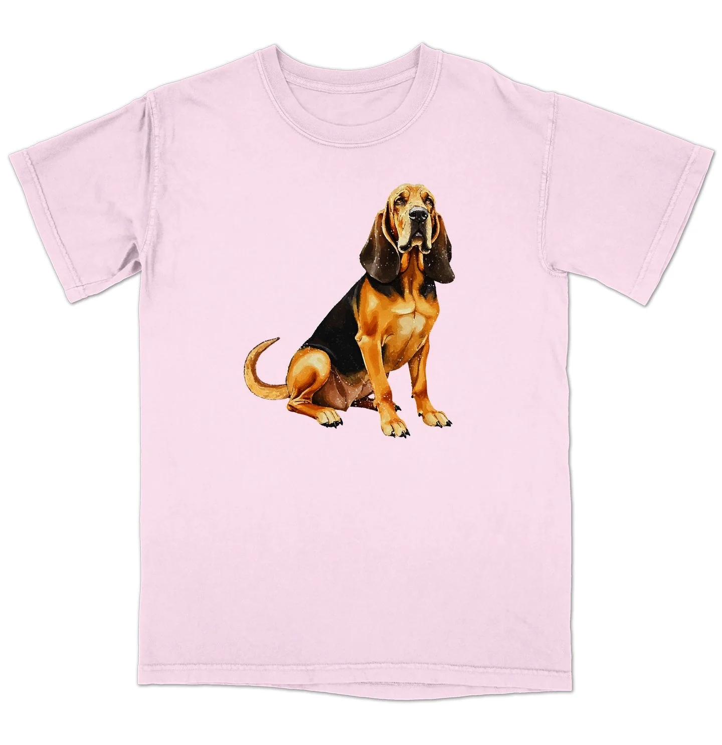 Watercolor Bloodhound Adult Unisex T-Shirt - Image 5