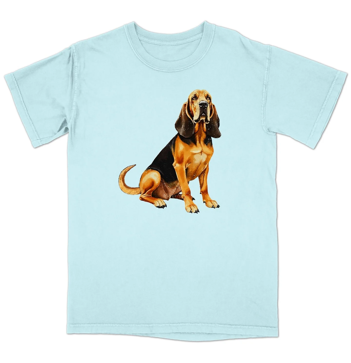 Watercolor Bloodhound Adult Unisex T-Shirt - Image 6