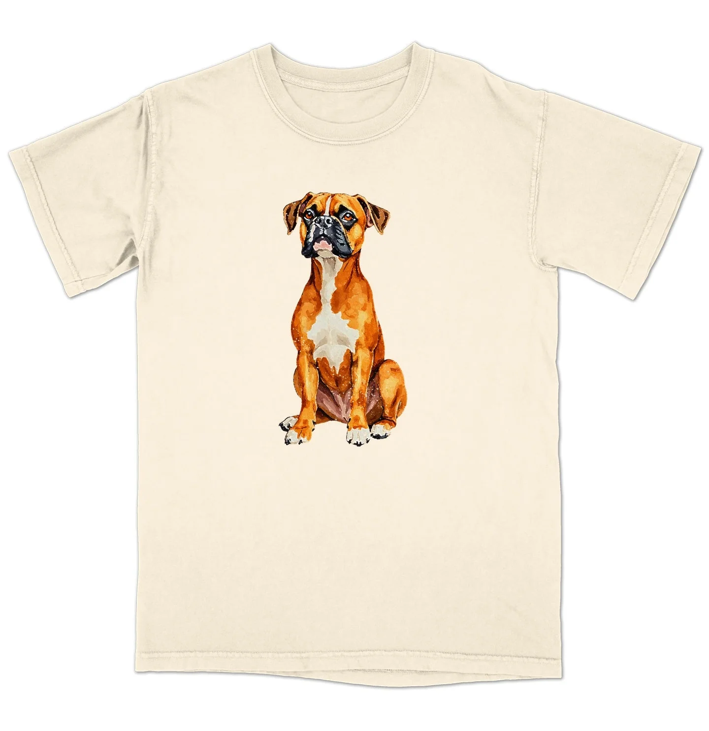 Watercolor Boxer Adult Unisex T-Shirt - Image 3