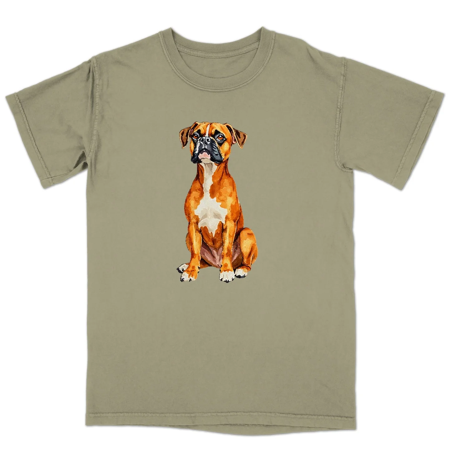 Watercolor Boxer Adult Unisex T-Shirt - Image 4