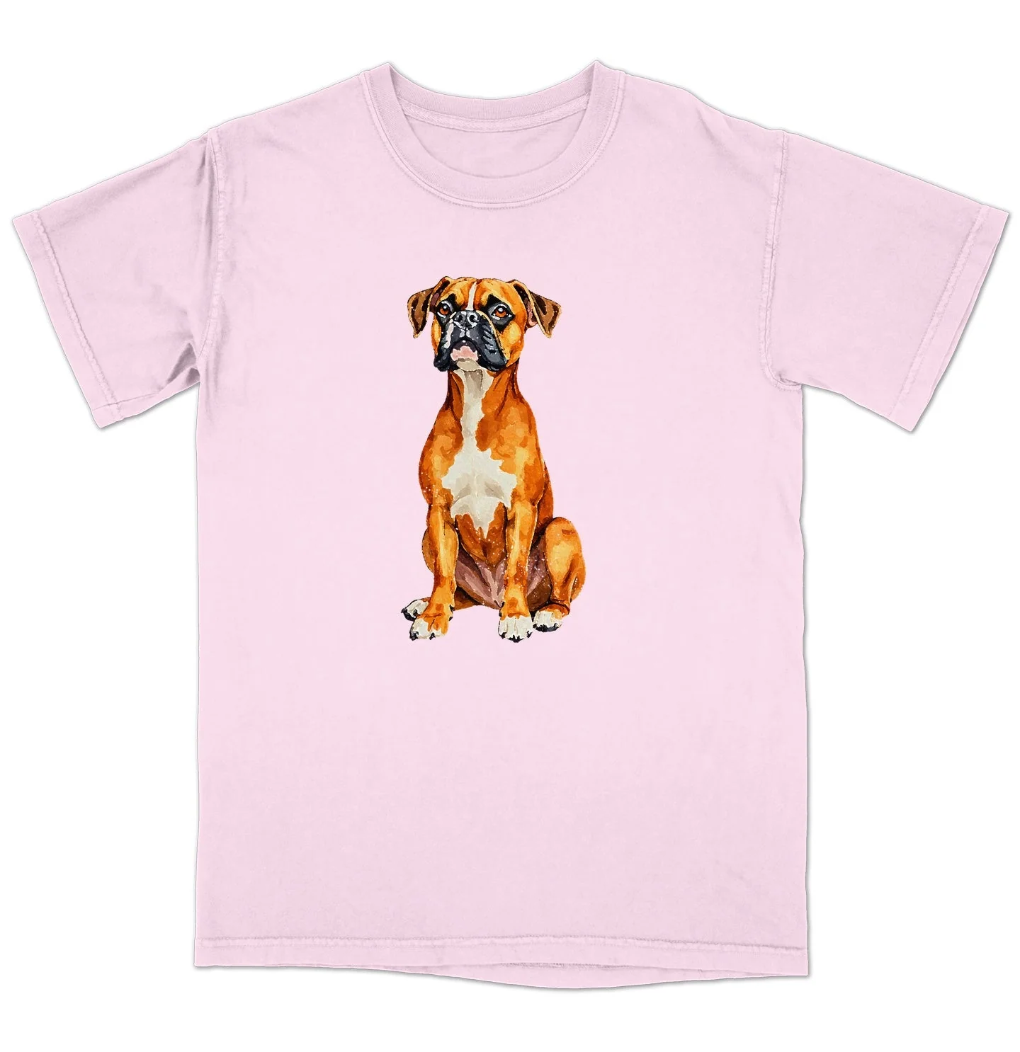 Watercolor Boxer Adult Unisex T-Shirt - Image 5