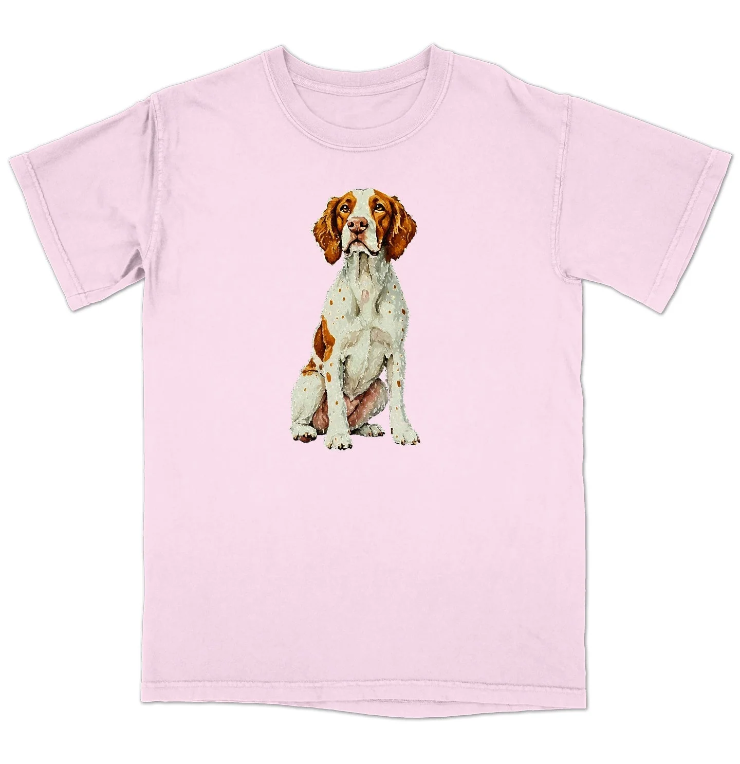 Watercolor Brittany Adult Unisex T-Shirt - Image 5