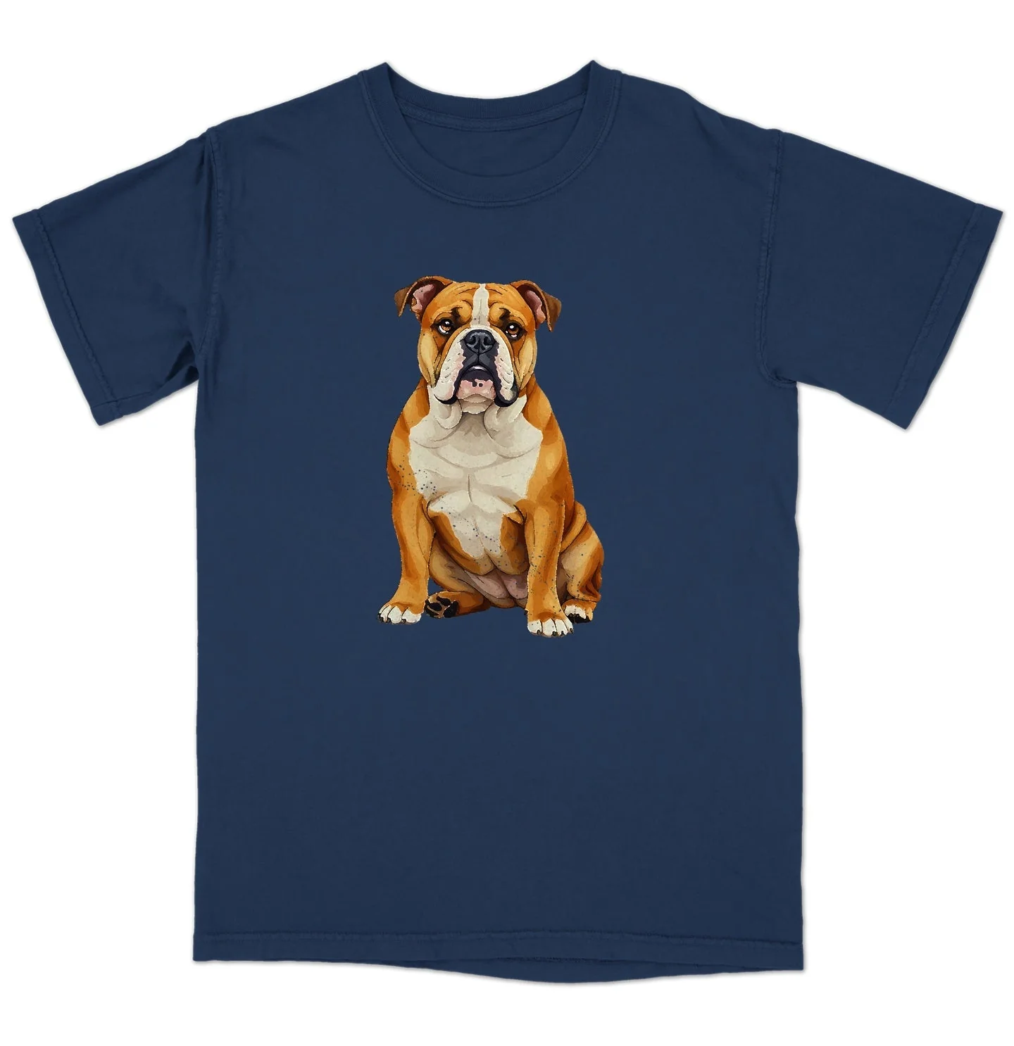 Watercolor Bulldog Adult Unisex T-Shirt