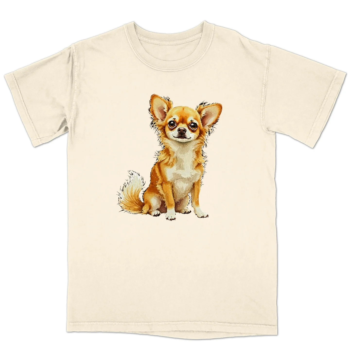 Watercolor Chihuahua Adult Unisex T-Shirt - Image 3