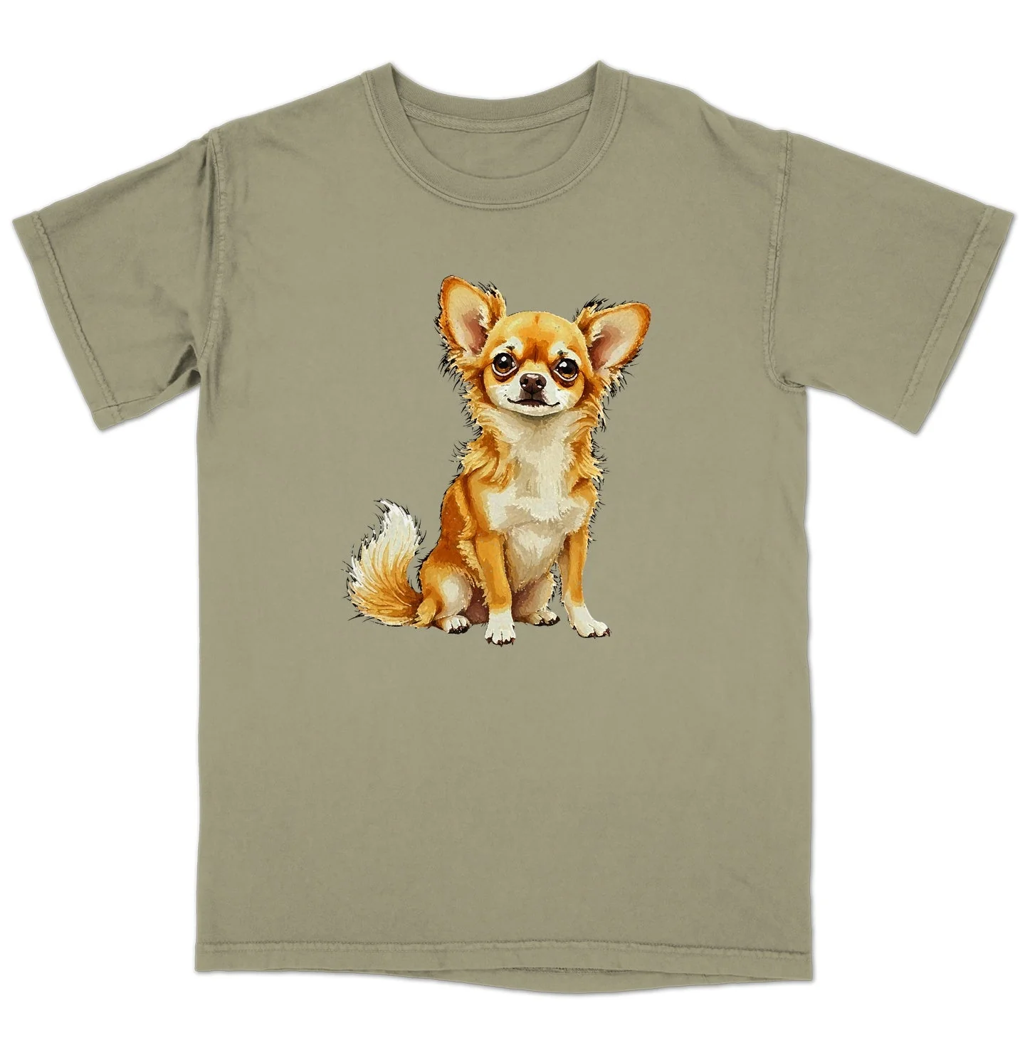 Watercolor Chihuahua Adult Unisex T-Shirt - Image 4