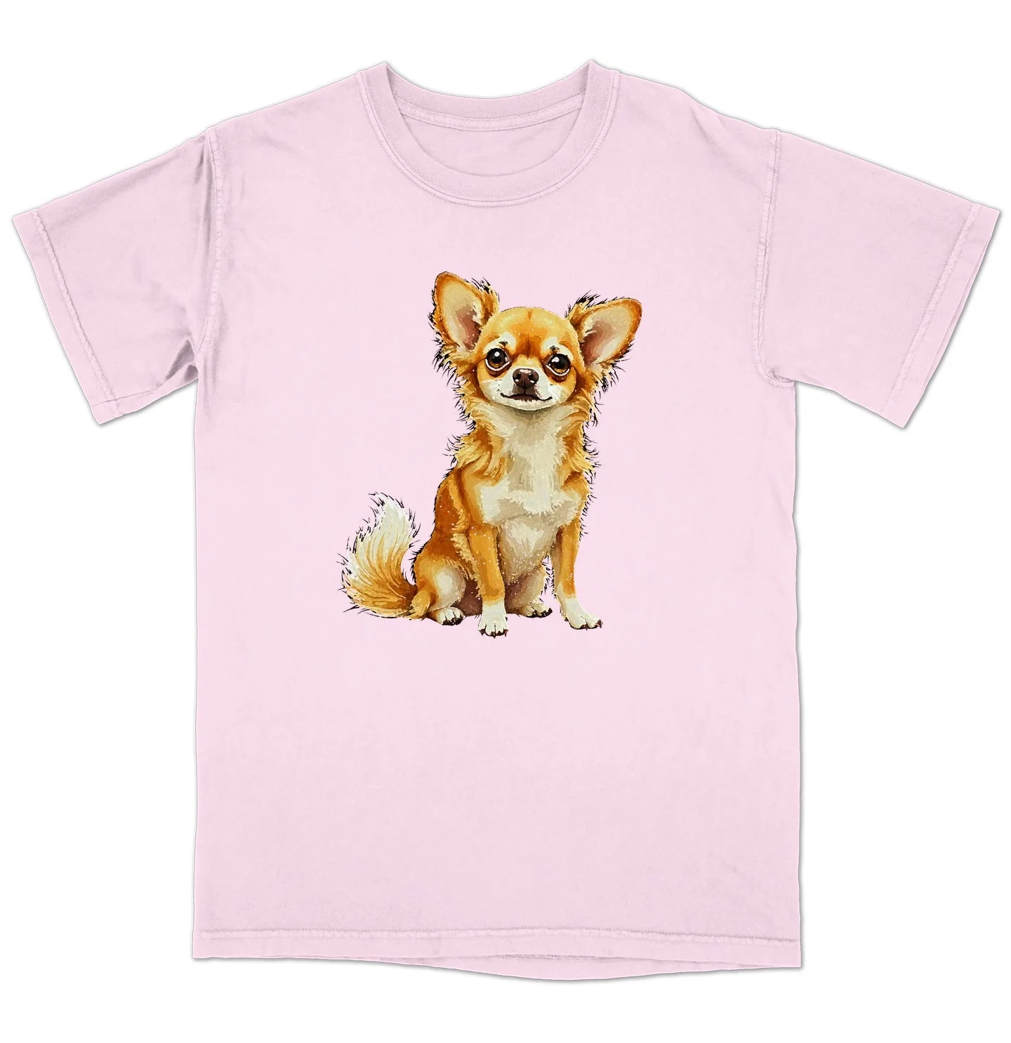 Watercolor Chihuahua Adult Unisex T-Shirt - Image 5