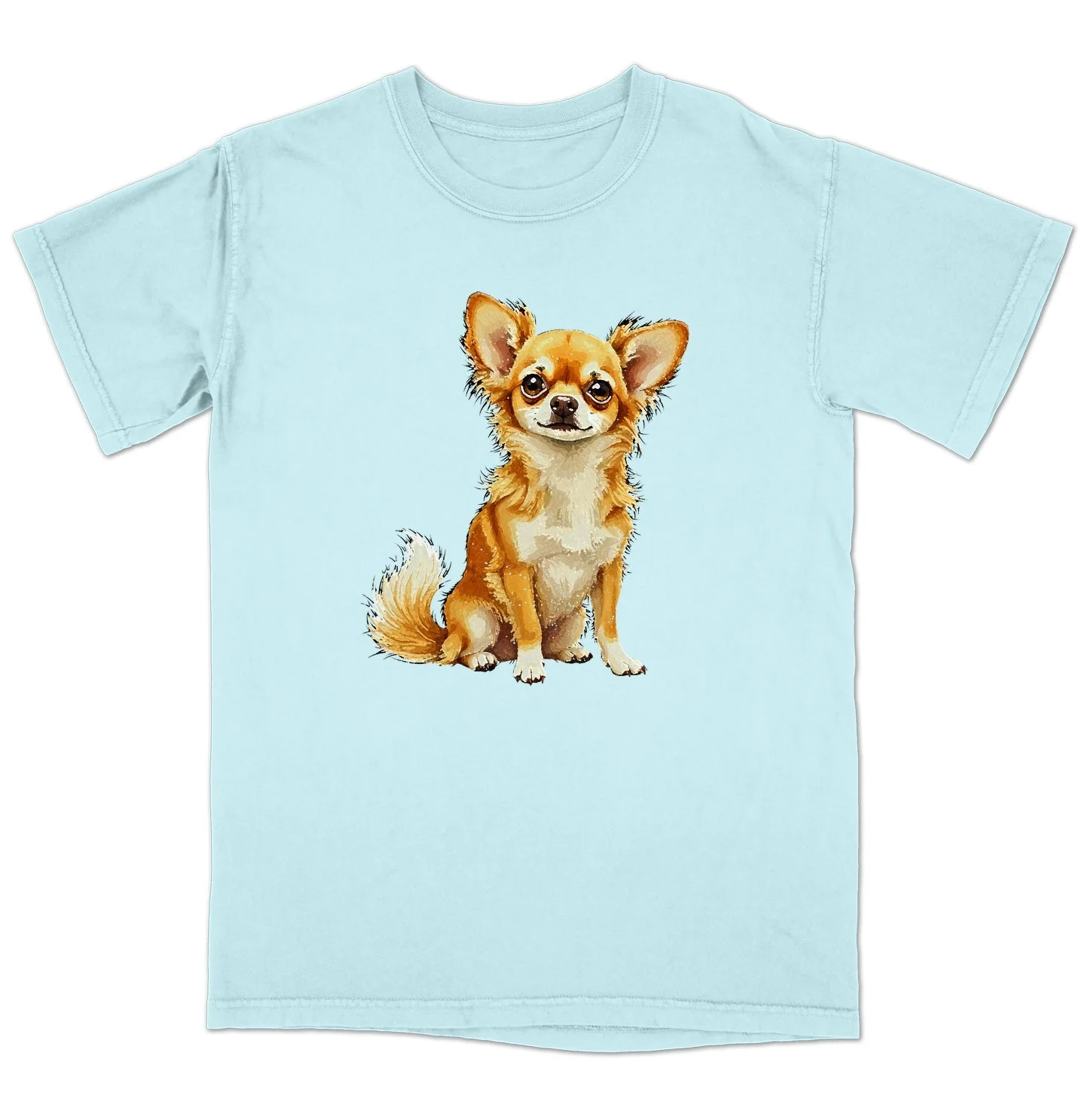 Watercolor Chihuahua Adult Unisex T-Shirt - Image 6