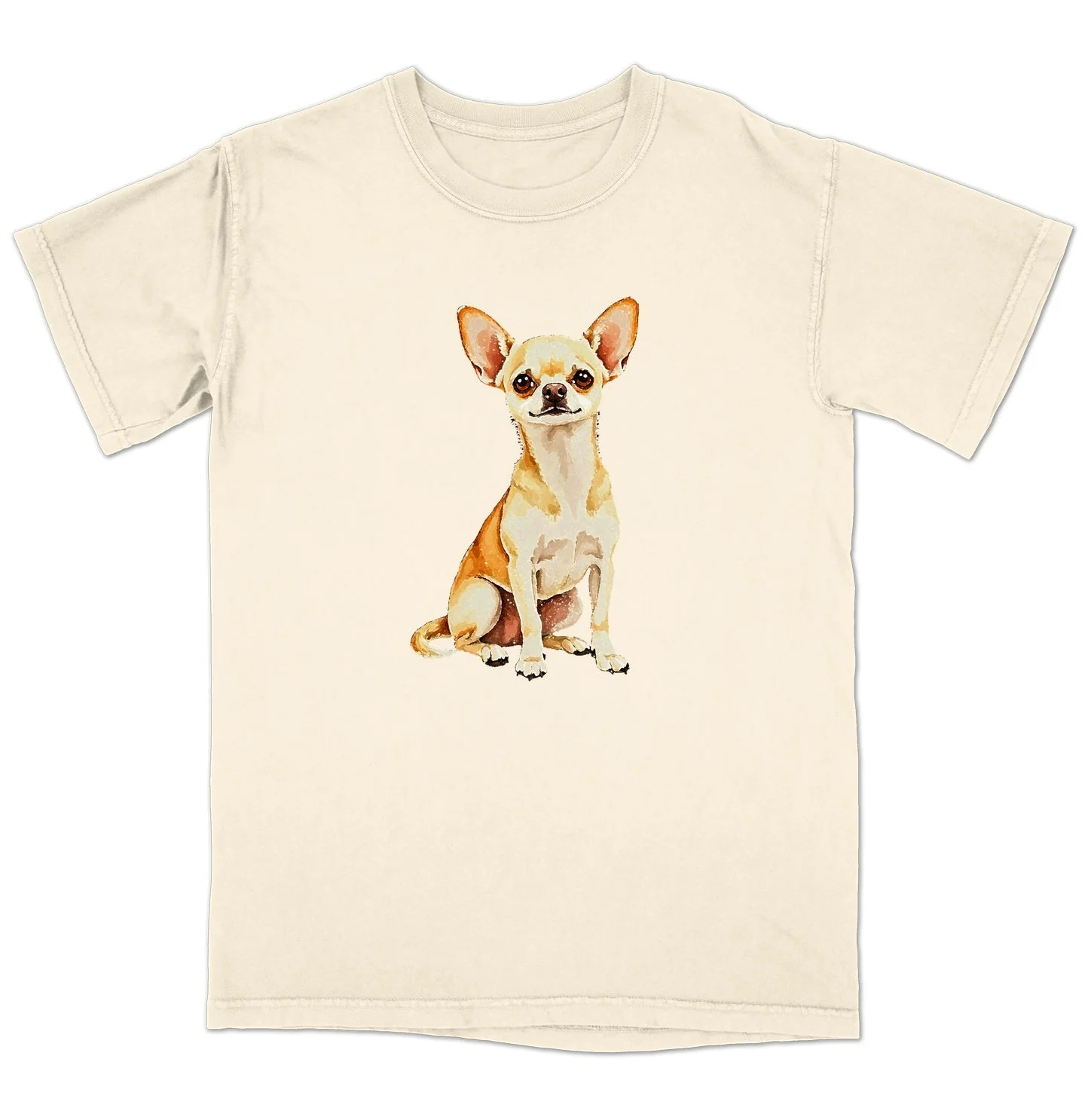 Watercolor Chihuahua Adult Unisex T-Shirt - Image 3