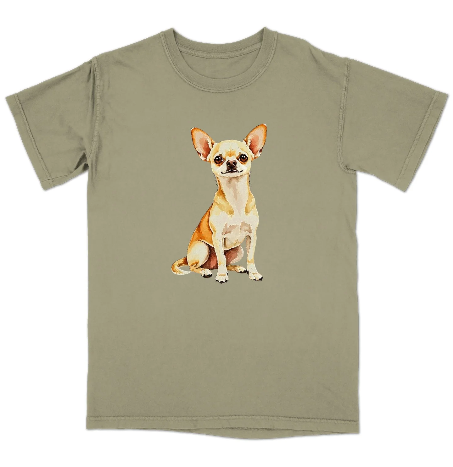 Watercolor Chihuahua Adult Unisex T-Shirt - Image 4