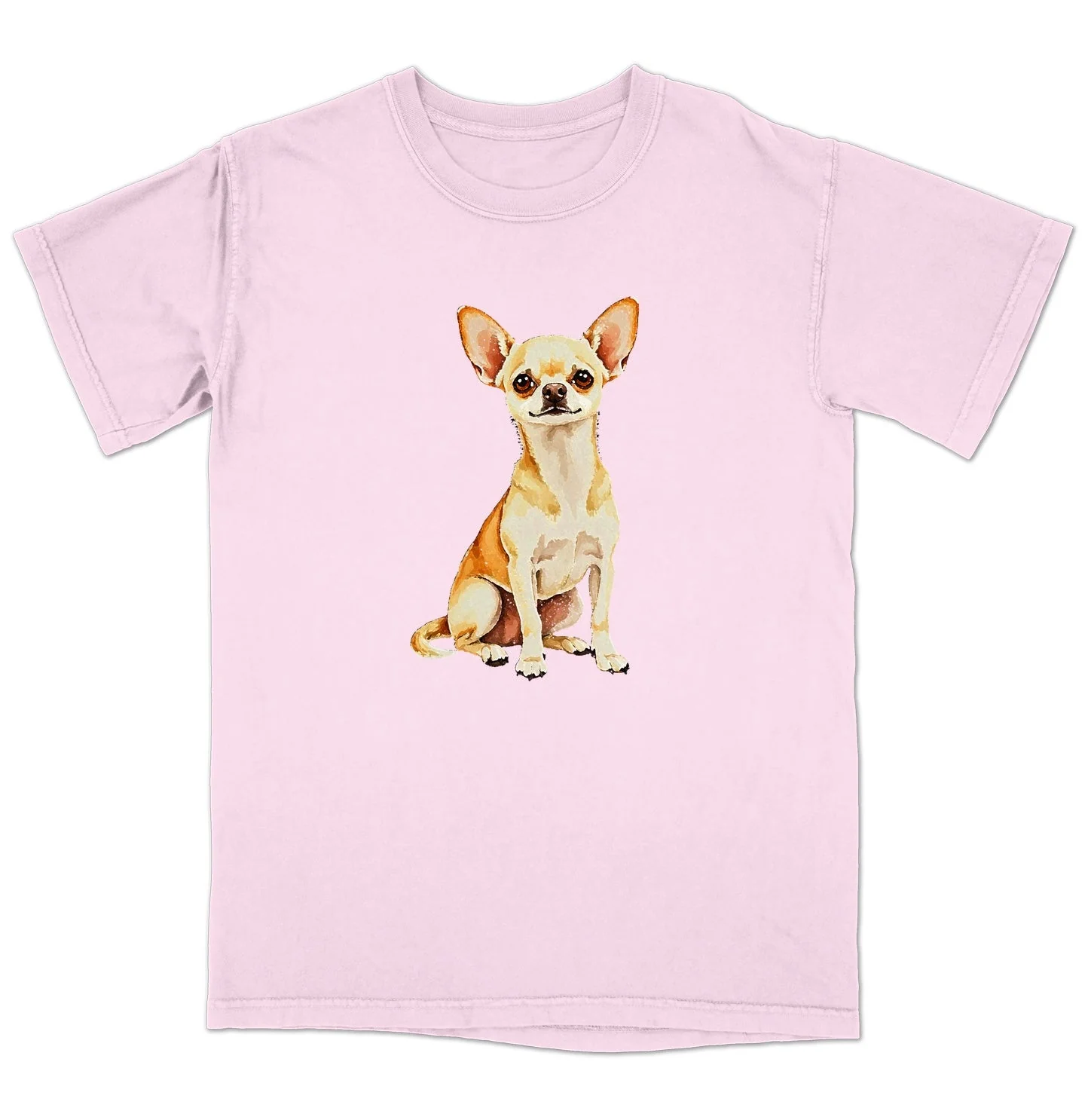 Watercolor Chihuahua Adult Unisex T-Shirt - Image 5