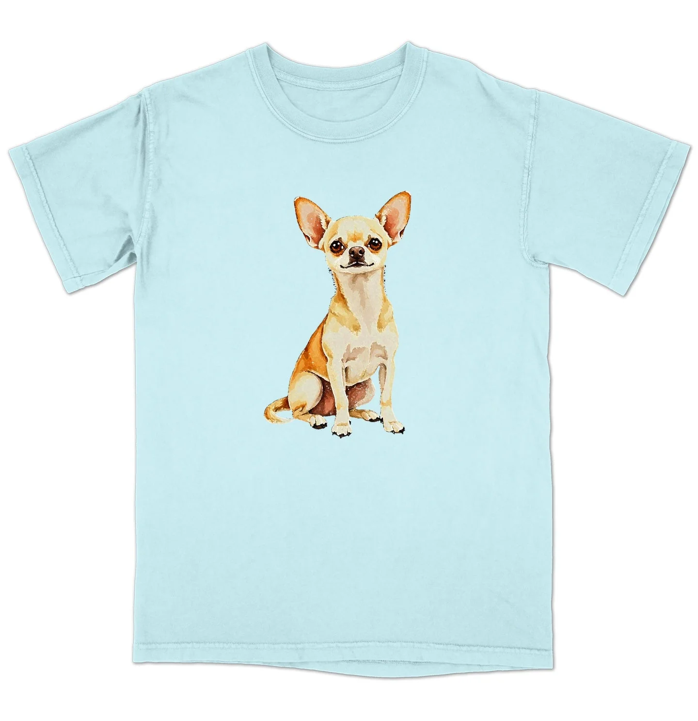 Watercolor Chihuahua Adult Unisex T-Shirt - Image 6