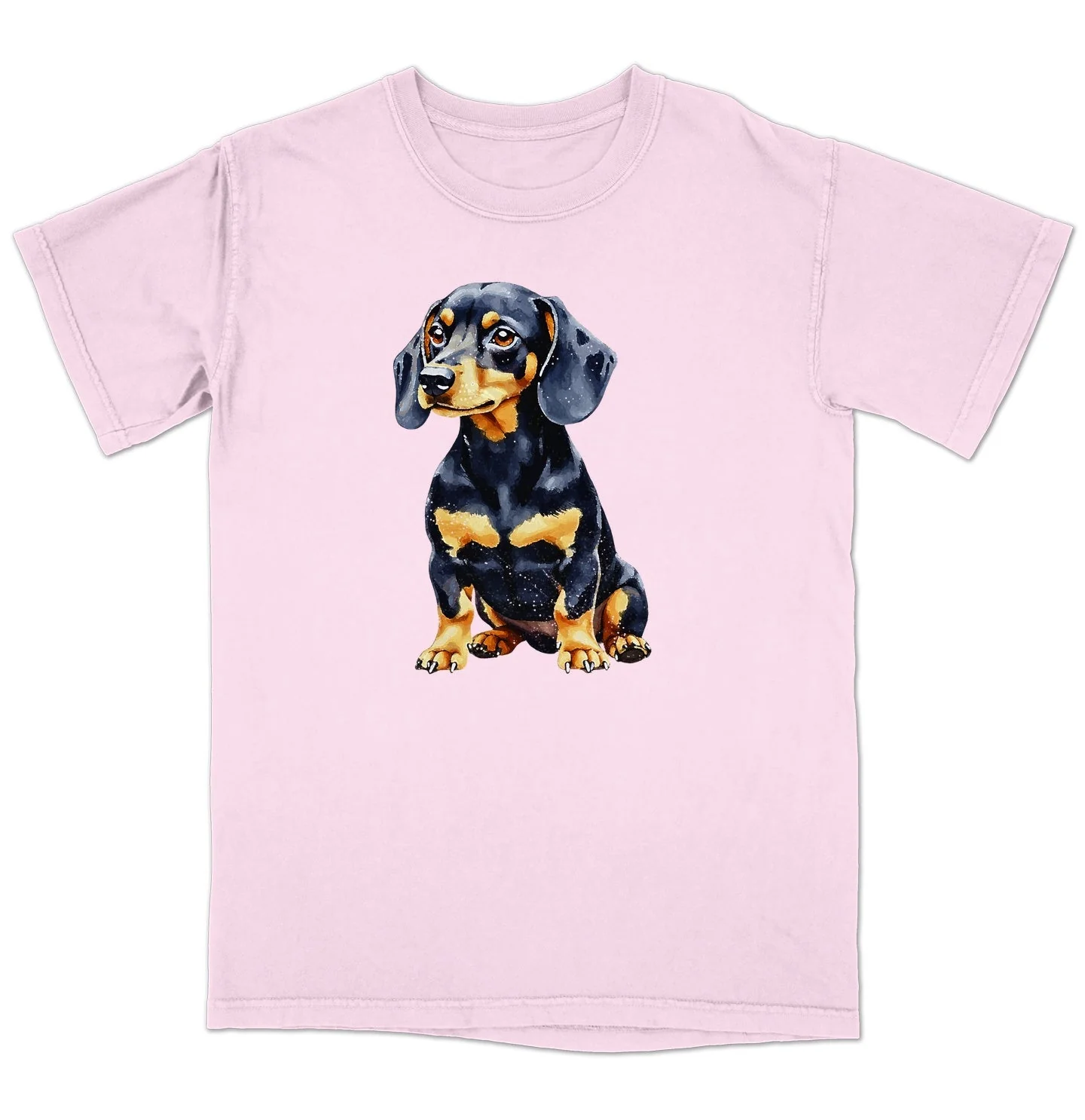 Watercolor Dachshund Adult Unisex T-Shirt - Image 5