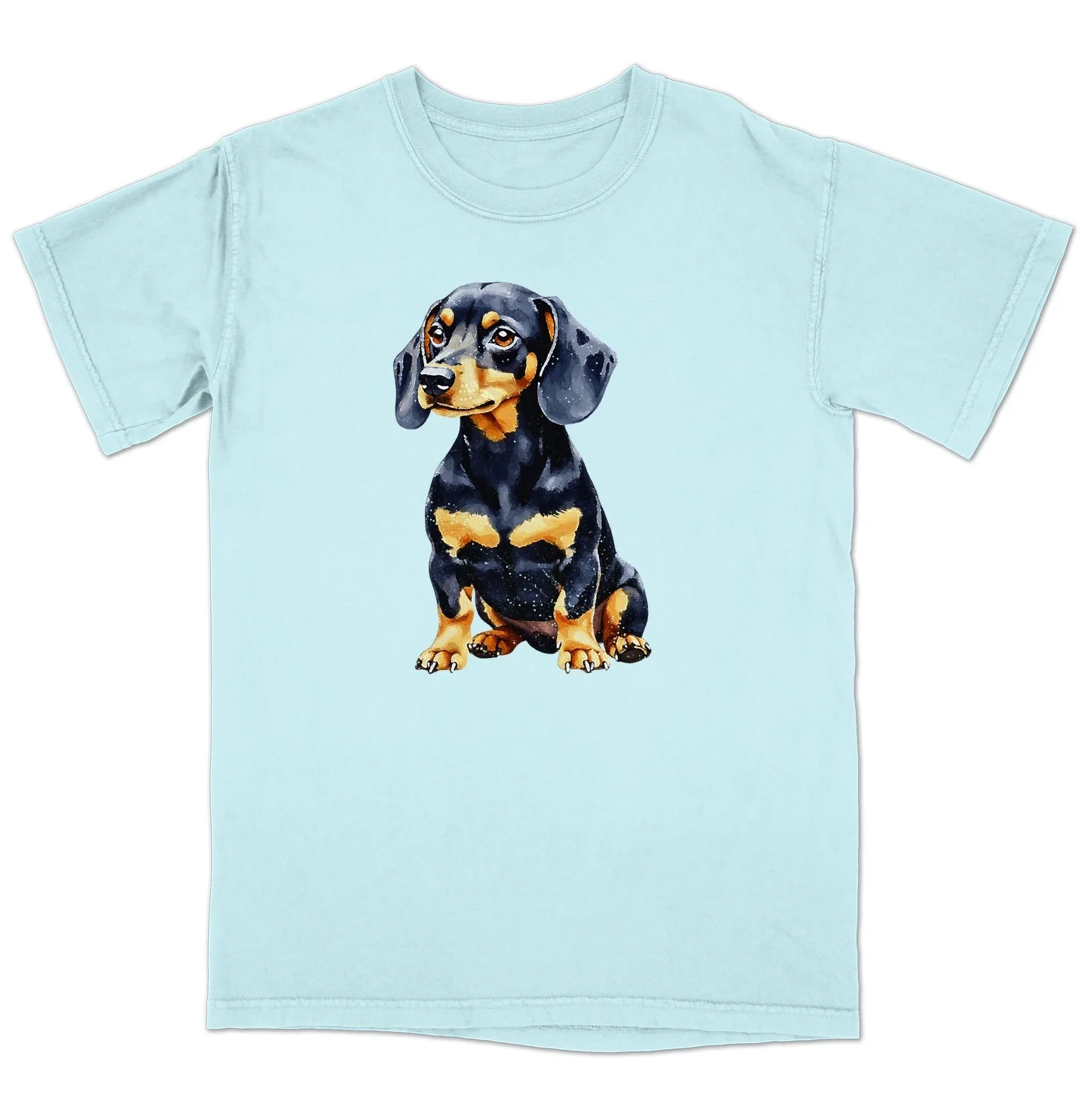 Watercolor Dachshund Adult Unisex T-Shirt - Image 6