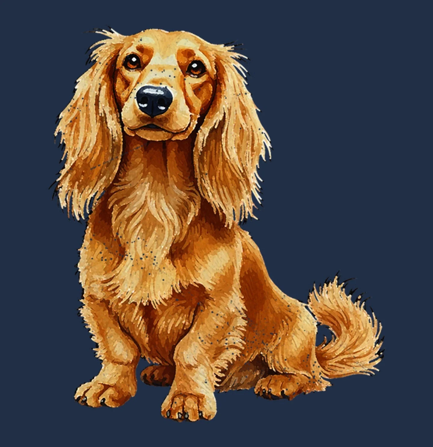 Watercolor Dachshund Adult Unisex T-Shirt - Image 2