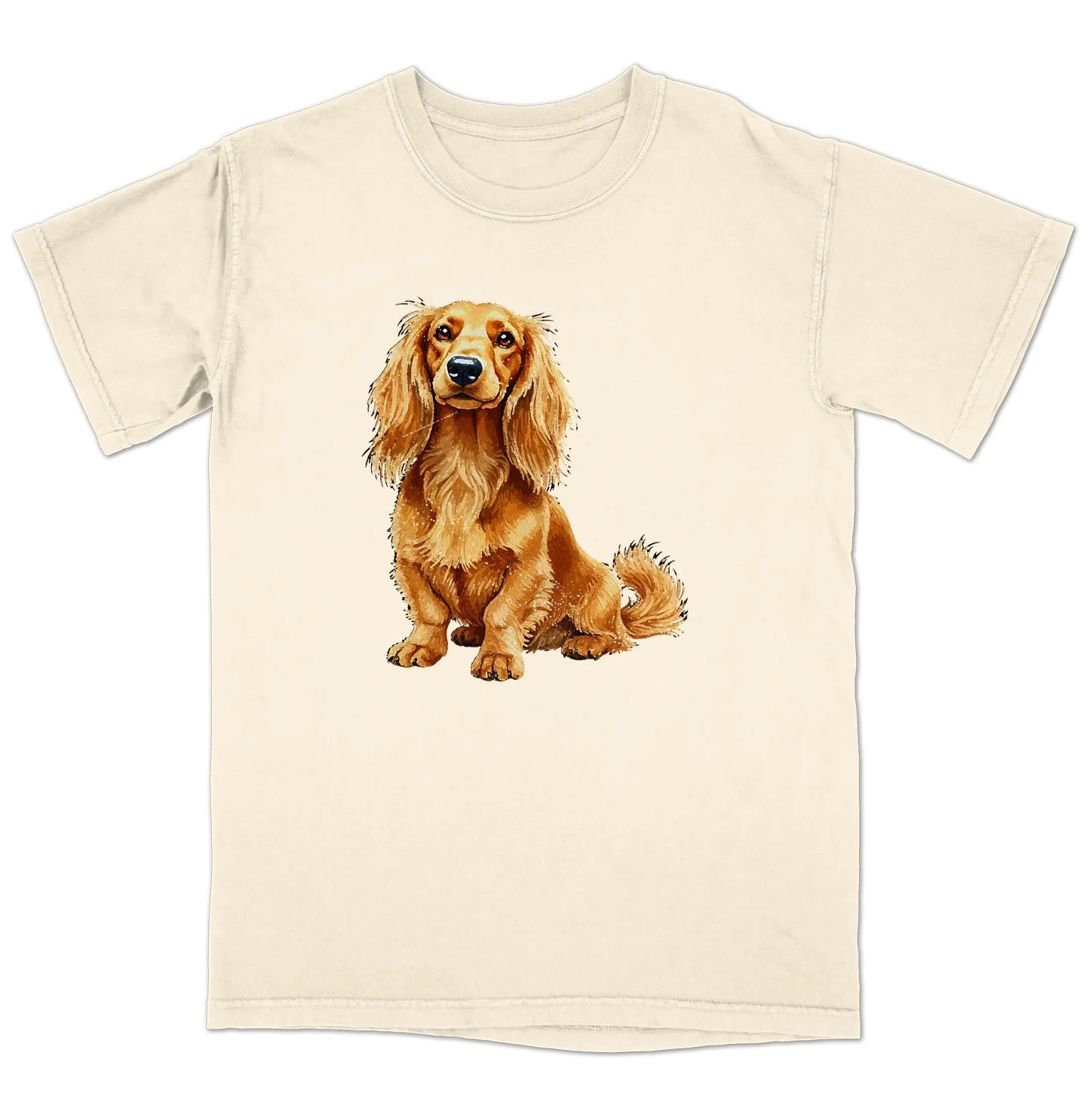 Watercolor Dachshund Adult Unisex T-Shirt - Image 3