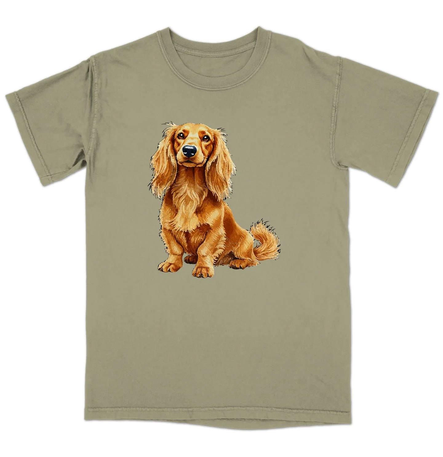 Watercolor Dachshund Adult Unisex T-Shirt - Image 4