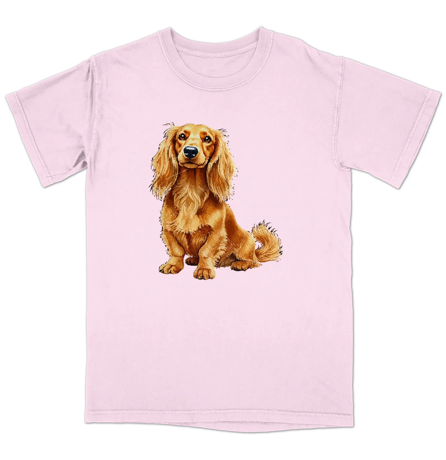Watercolor Dachshund Adult Unisex T-Shirt - Image 5