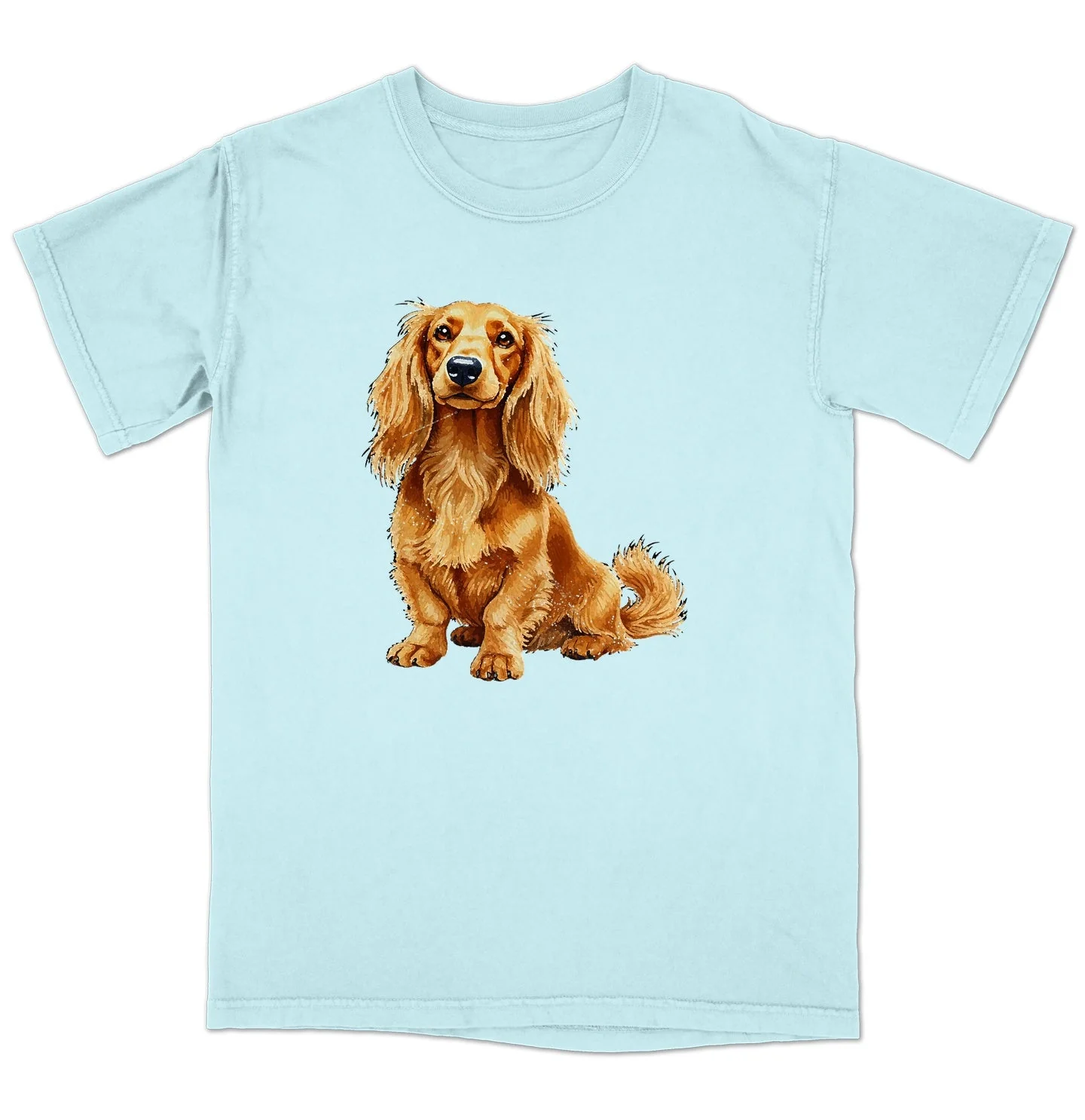 Watercolor Dachshund Adult Unisex T-Shirt - Image 6